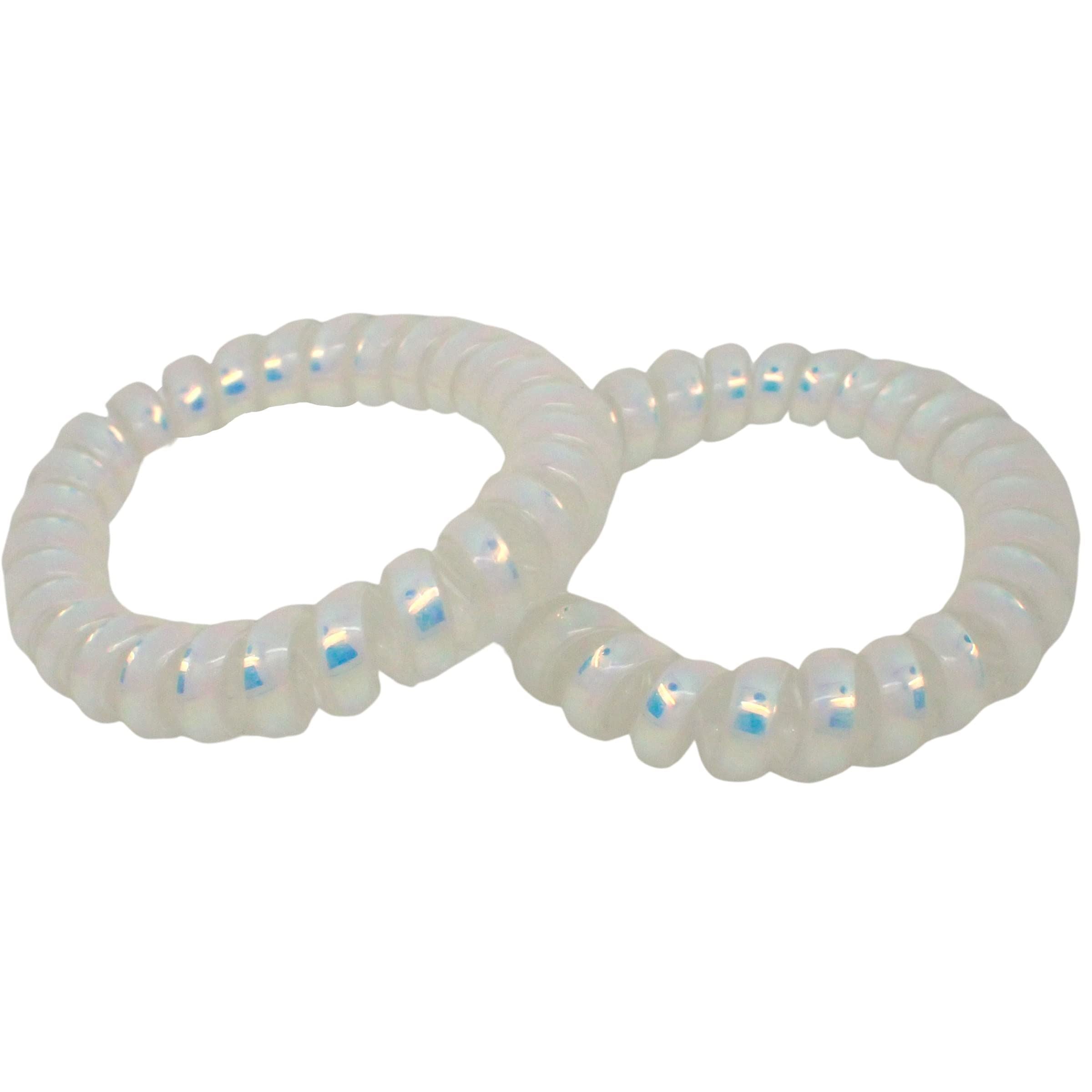 Metallic Spiral Hair Ties for Girls and Women, Hair Accessories for Girls, Hair Bobbles, Hair Elastics, Hair Bands for Women, Elastic Bands for Hair