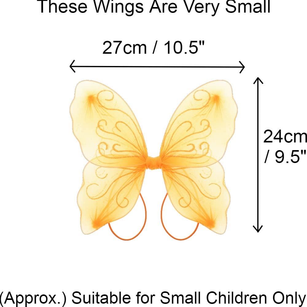 Angel Wings Fairy Butterfly Pixie Tinkerbell Fancy Dress Outfit Girls Dressing Up Costume Baby Toddler Kids Childs Small Tiny Mini Toy Fairywings Set Glitter