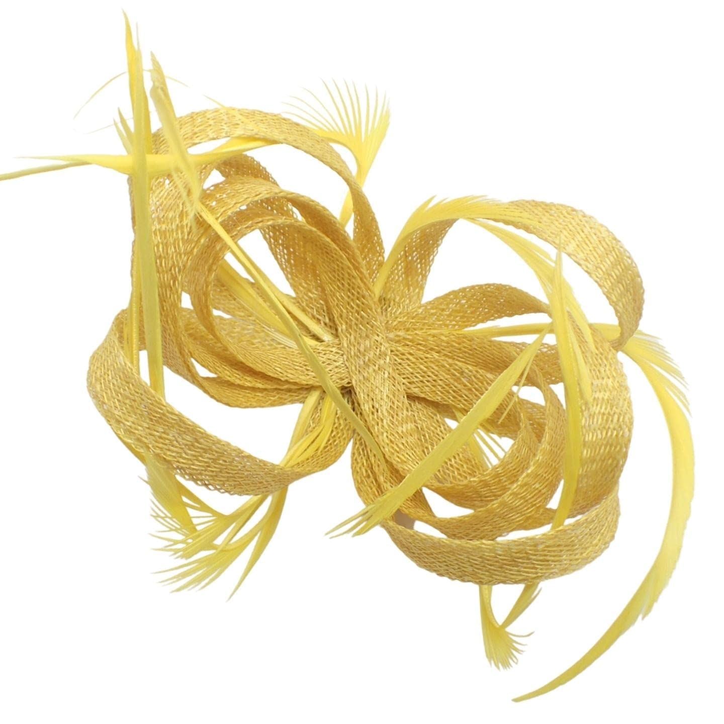 Fascinator Flower Hair Clip Flower Hair Clips Wedding Fascinator Looped Hessian Sinamay Fabric Feathers Fascinators On Brooch Pin & Clip For Girls, Women, Ladies