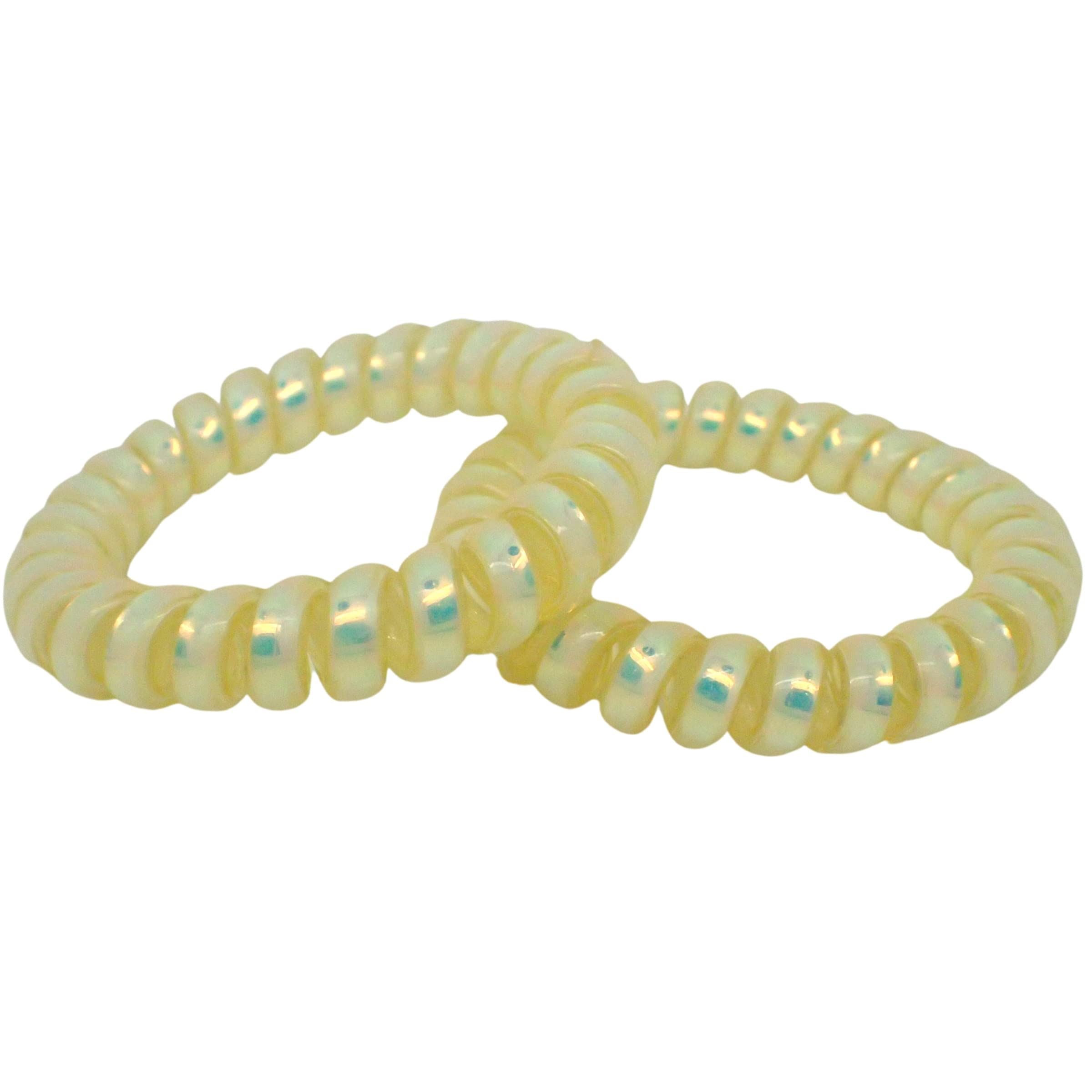 Metallic Spiral Hair Ties for Girls and Women, Hair Accessories for Girls, Hair Bobbles, Hair Elastics, Hair Bands for Women, Elastic Bands for Hair