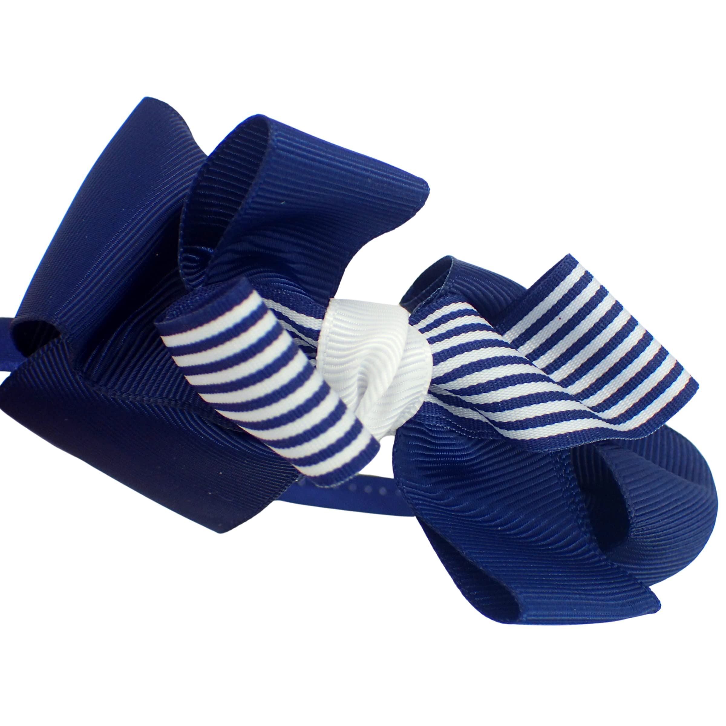 Small Bow Design Alice Bands, Pretty Girl's Hair Pink Glitter Bow, Polka Dot Bow, Blue & White Headband, Bow Hair Bands for Girl's & Women