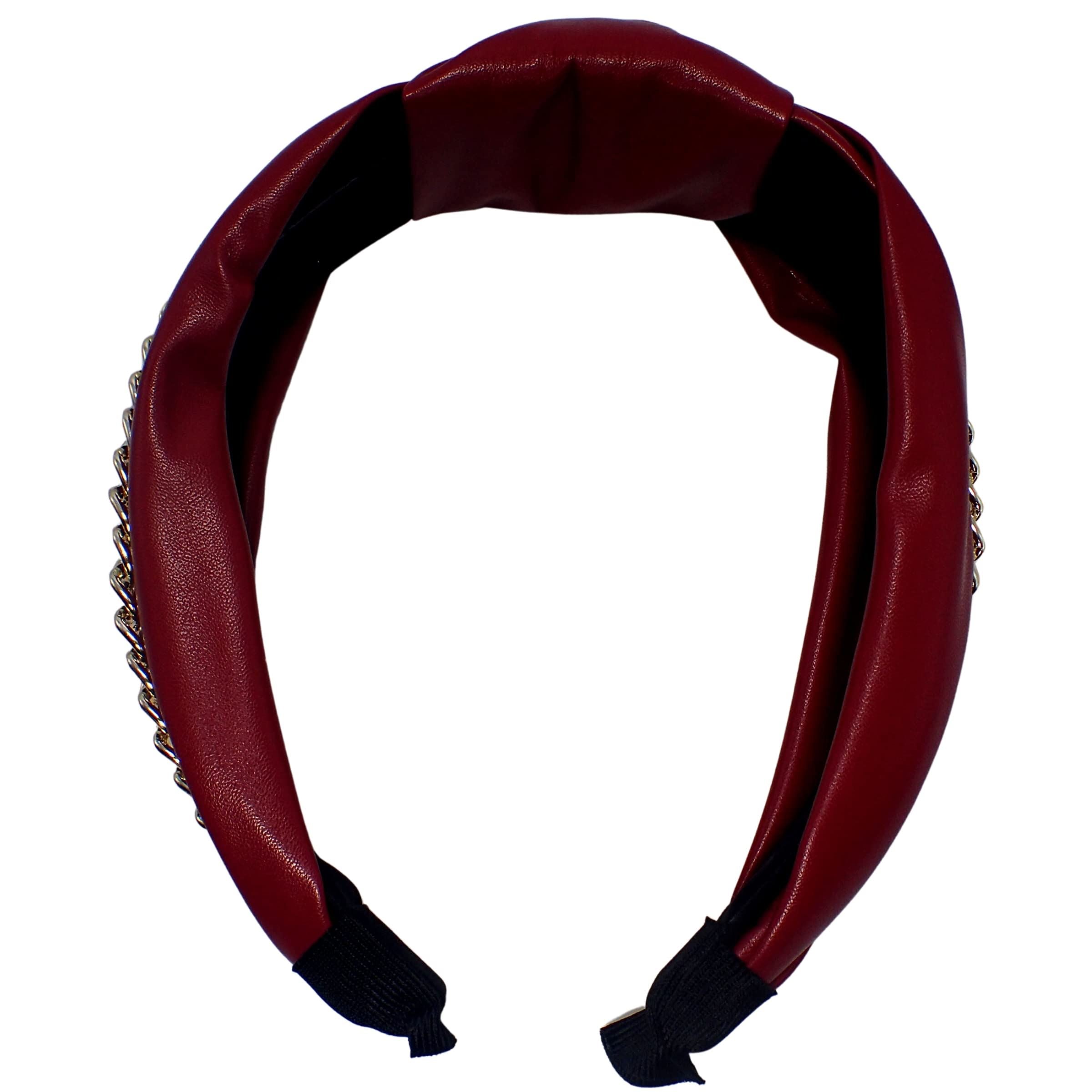 Leather Chain Knot Alice Bands Adult Women, Hair Accessories for Women, Hair Bands for Women, Thick Headband, Womens Headbands, Head Bands Adult Women, Wide Headbands
