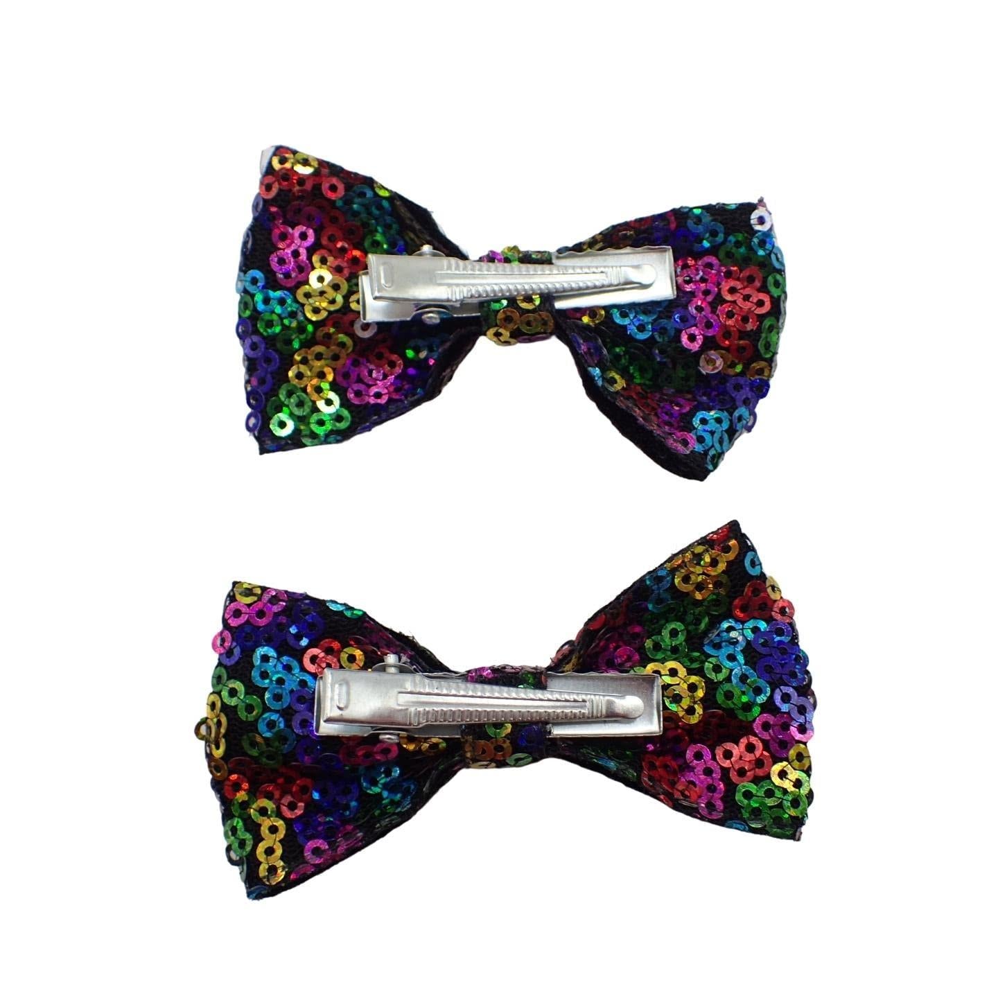 2pc Sequin Hair Bows Set Stylish Fashion Cute Bow Hair Clips Alligator Beak Bow Hair Slides Party Festival Hair Accessories Girls Children's Women's Wedding