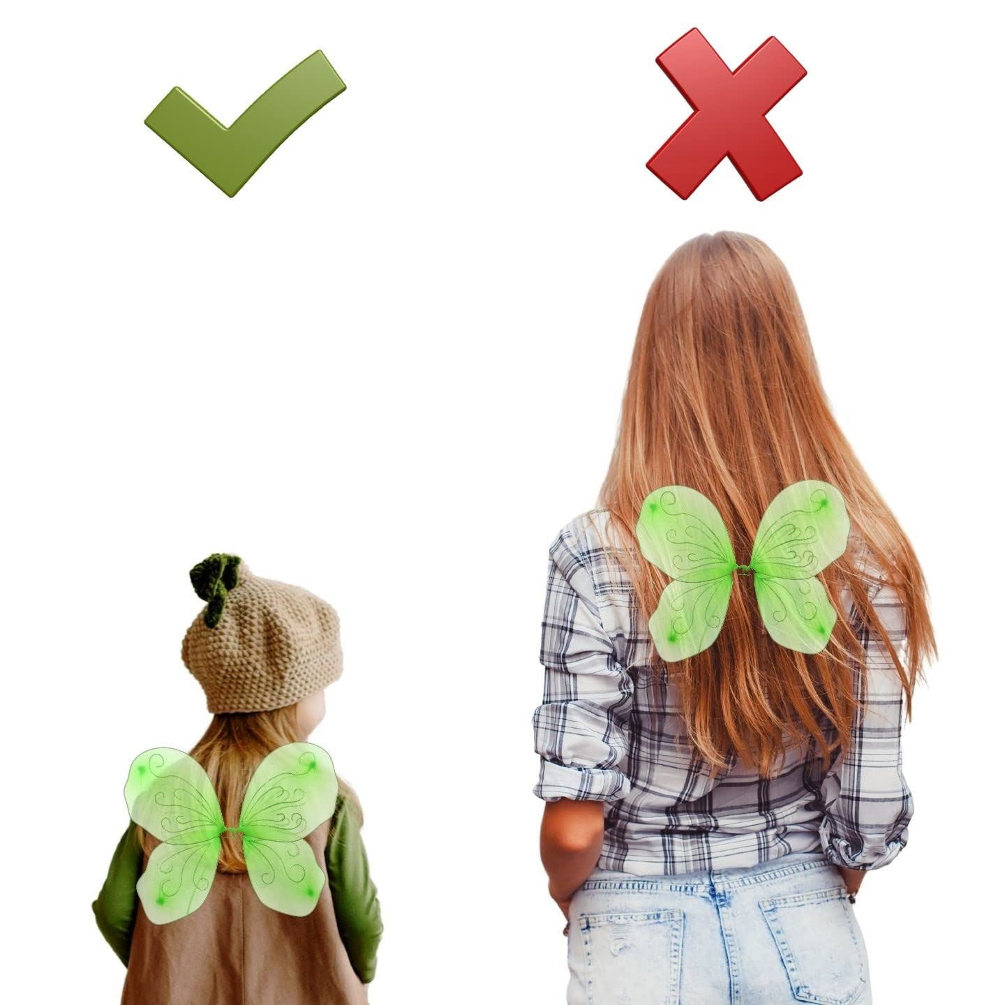 Angel Wings Fairy Butterfly Pixie Tinkerbell Fancy Dress Outfit Girls Dressing Up Costume Baby Toddler Kids Childs Small Tiny Mini Toy Fairywings Set Glitter