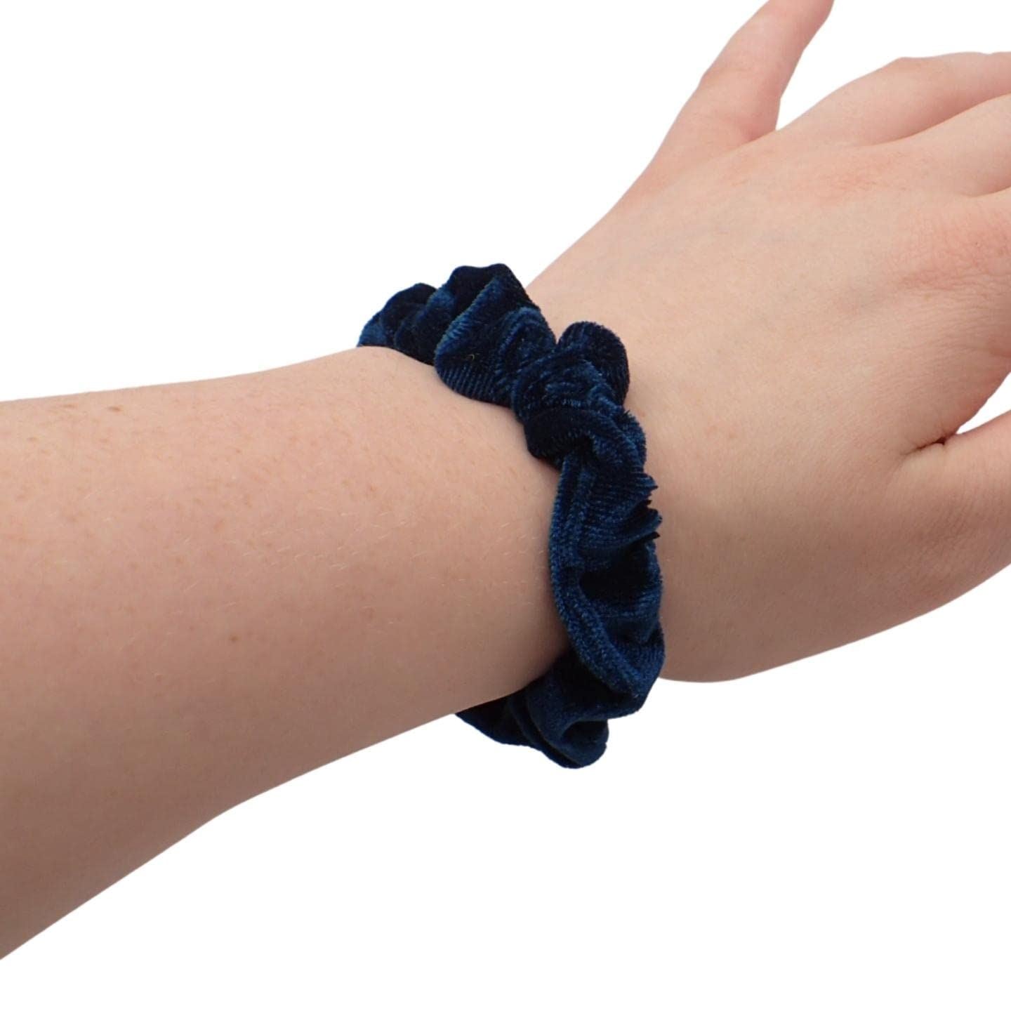 Small Skinny Velvet Hair Scrunchies Pack of 2 Scrunchies for Women & Girls, Cute Soft Scrunchy Hair Tie, Cute Hair Bobble, Velvet Hairband for Ladies & Kids Scrunchies