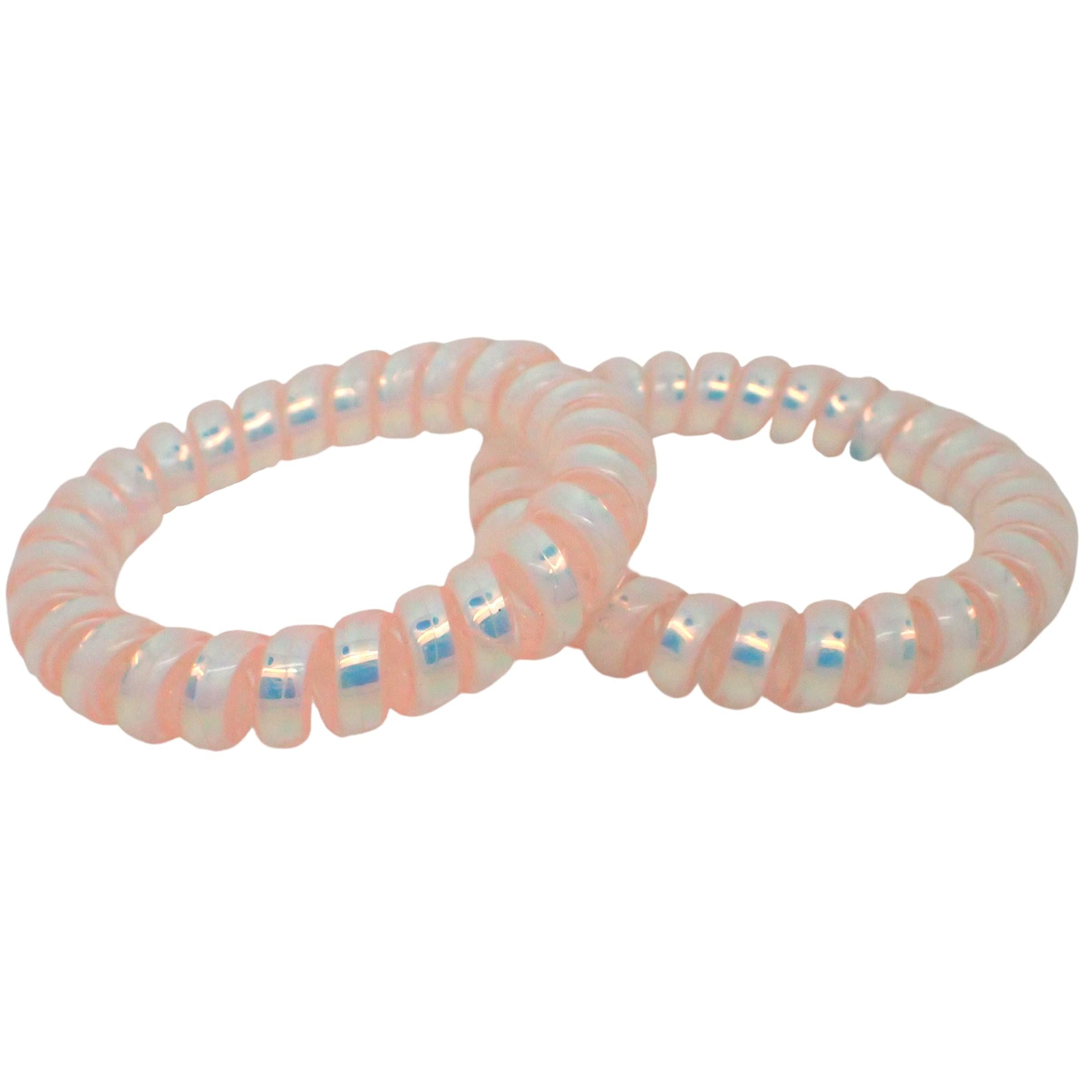 Metallic Spiral Hair Ties for Girls and Women, Hair Accessories for Girls, Hair Bobbles, Hair Elastics, Hair Bands for Women, Elastic Bands for Hair