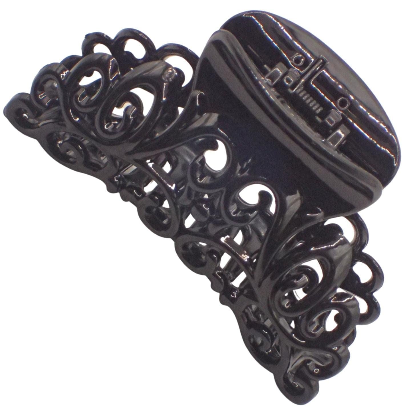 9cm Black or Brown Tort Hair Claw Clip, Detailed Hair Claw for Women & Girls, Thick Hair Claw, Hair Clips Women Claw Clips, Medium Clamps & Claws for Thick Hair