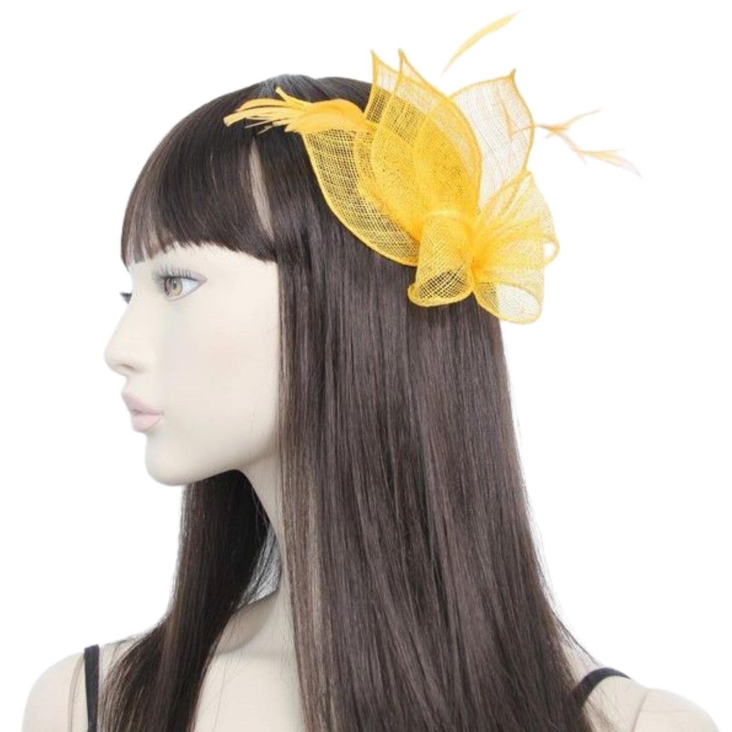 Fascinator Hair Slide Hair Comb Sinamay Fascinators Wedding Hair Slides Weddings Hairpiece Royal Ascot Hat On Clear Comb For Women, Ladies, Girls