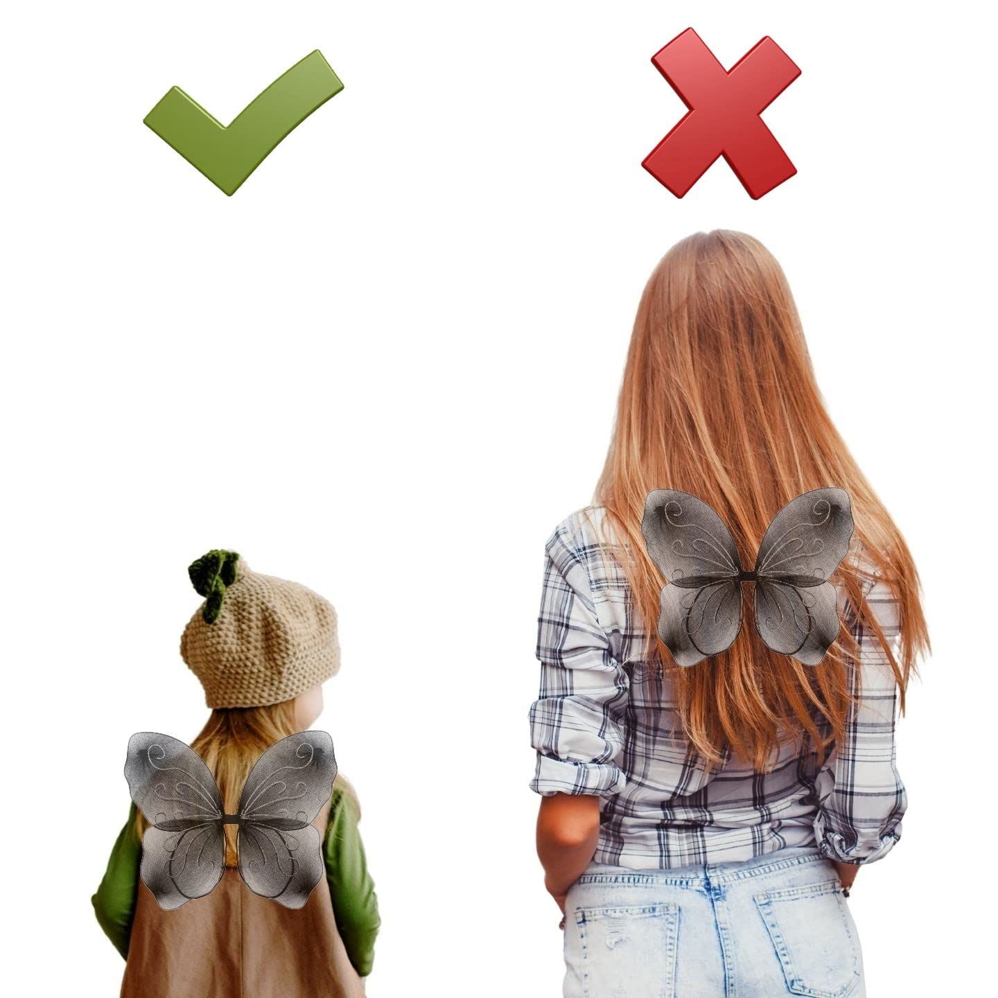 Angel Wings Fairy Butterfly Pixie Tinkerbell Fancy Dress Outfit Girls Dressing Up Costume Baby Toddler Kids Childs Small Tiny Mini Toy Fairywings Set Glitter