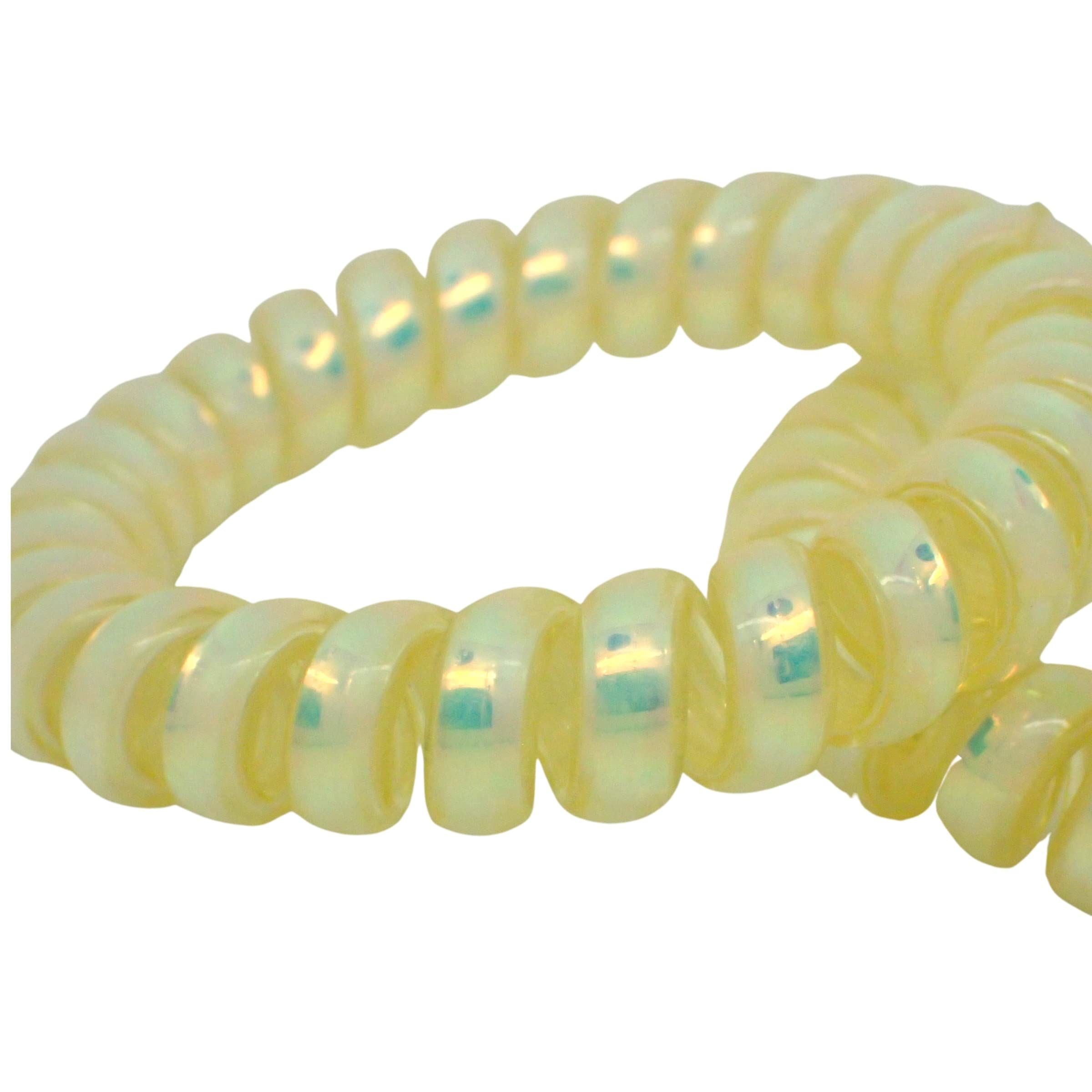 Metallic Spiral Hair Ties for Girls and Women, Hair Accessories for Girls, Hair Bobbles, Hair Elastics, Hair Bands for Women, Elastic Bands for Hair