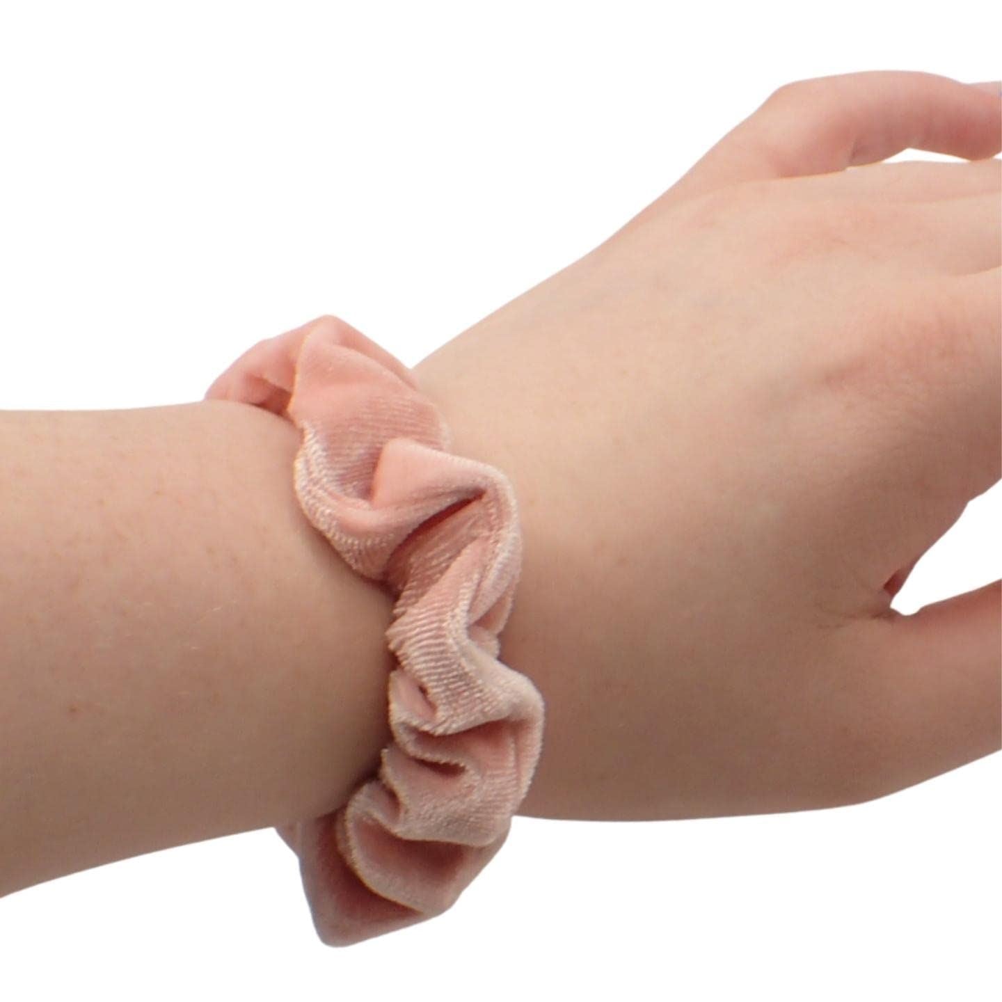 Small Skinny Velvet Hair Scrunchies Pack of 2 Scrunchies for Women & Girls, Cute Soft Scrunchy Hair Tie, Cute Hair Bobble, Velvet Hairband for Ladies & Kids Scrunchies