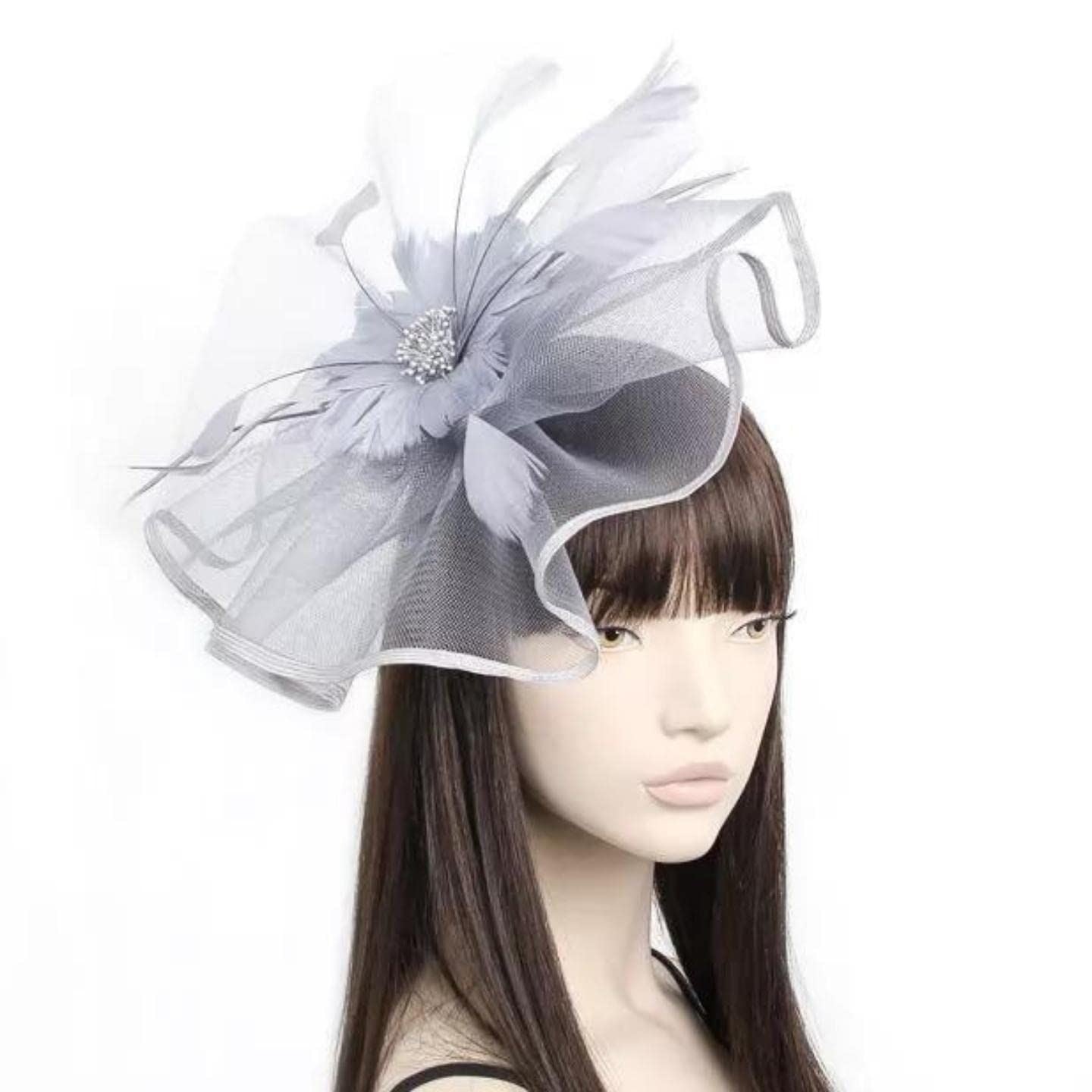 Fascinator Hair Clip Fascinator Headband Hairband Fascinators Flower Fascinator Flower Hair Clip Flower Feather Clip On Clip Or Aliceband For Girls, Women