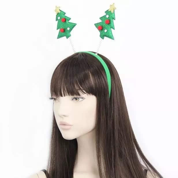 Christmas Headbands for Adults and Kids, Christmas Hats - Trees, Santa Bow, Festive Faces Boppers (Alien Headband), Christmas Hair Accessories, Novelty Xmas Dress