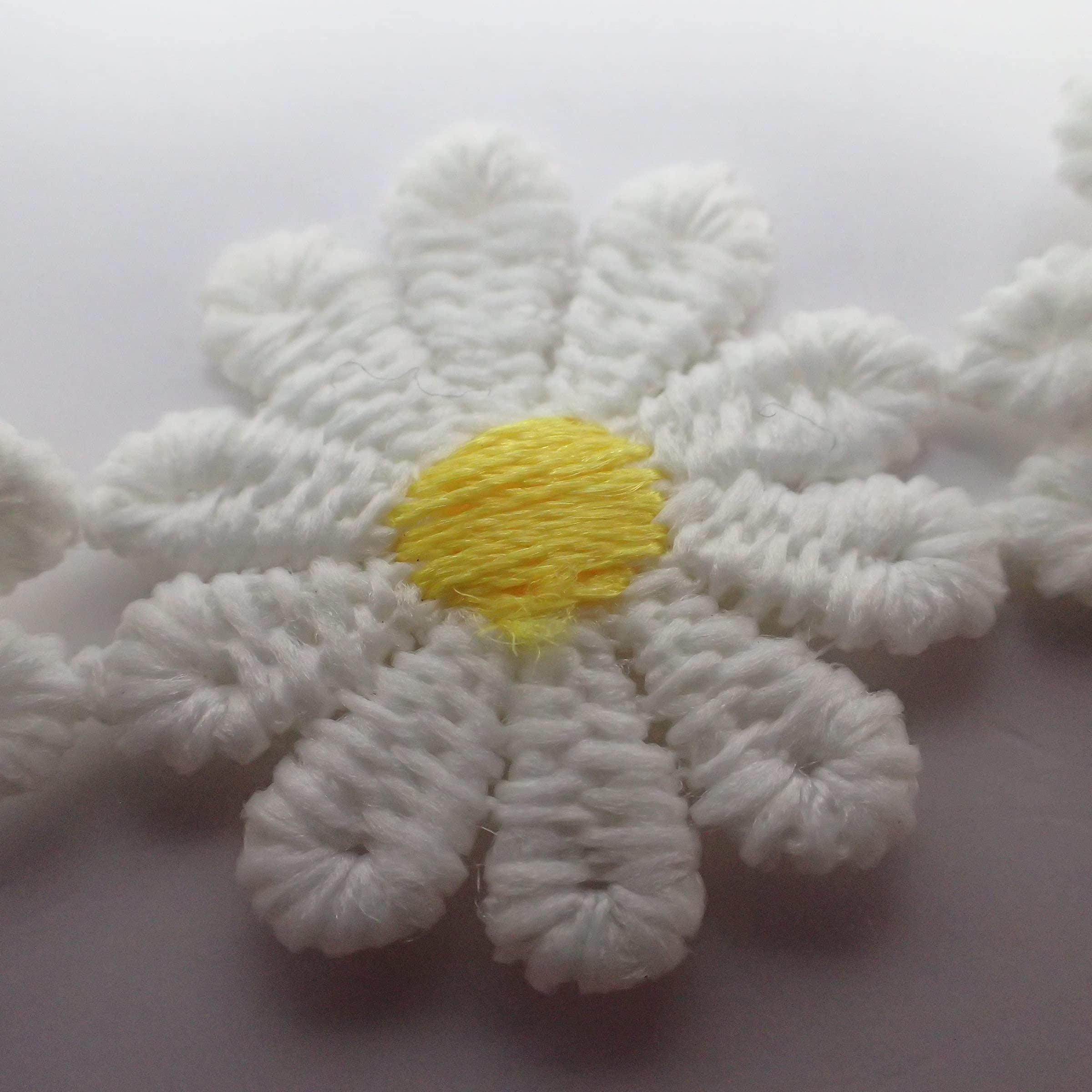 Knitted Hippy Elastic Headbands for Women & Girls, 70s Party Flower Power Stretchy Headband, Colourful Crocheted Daisy Crown Headband for Ladies