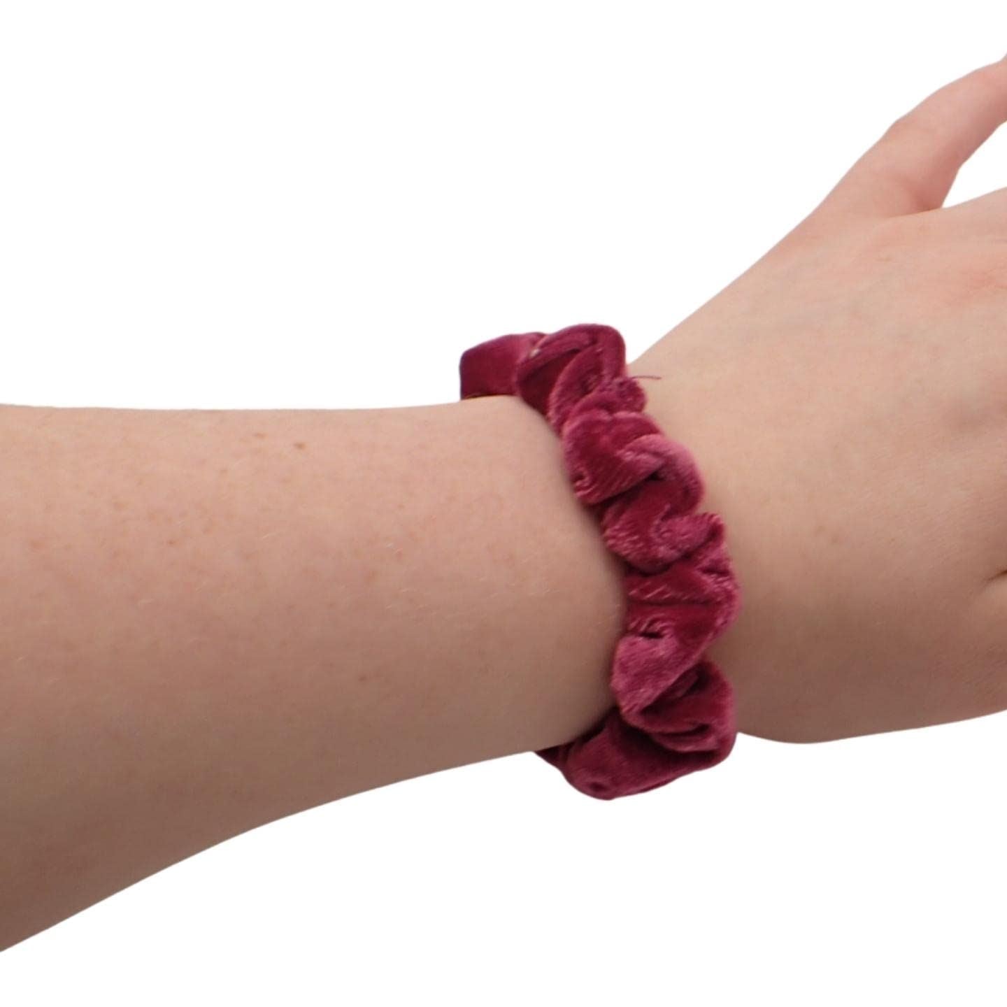 Small Skinny Velvet Hair Scrunchies Pack of 2 Scrunchies for Women & Girls, Cute Soft Scrunchy Hair Tie, Cute Hair Bobble, Velvet Hairband for Ladies & Kids Scrunchies