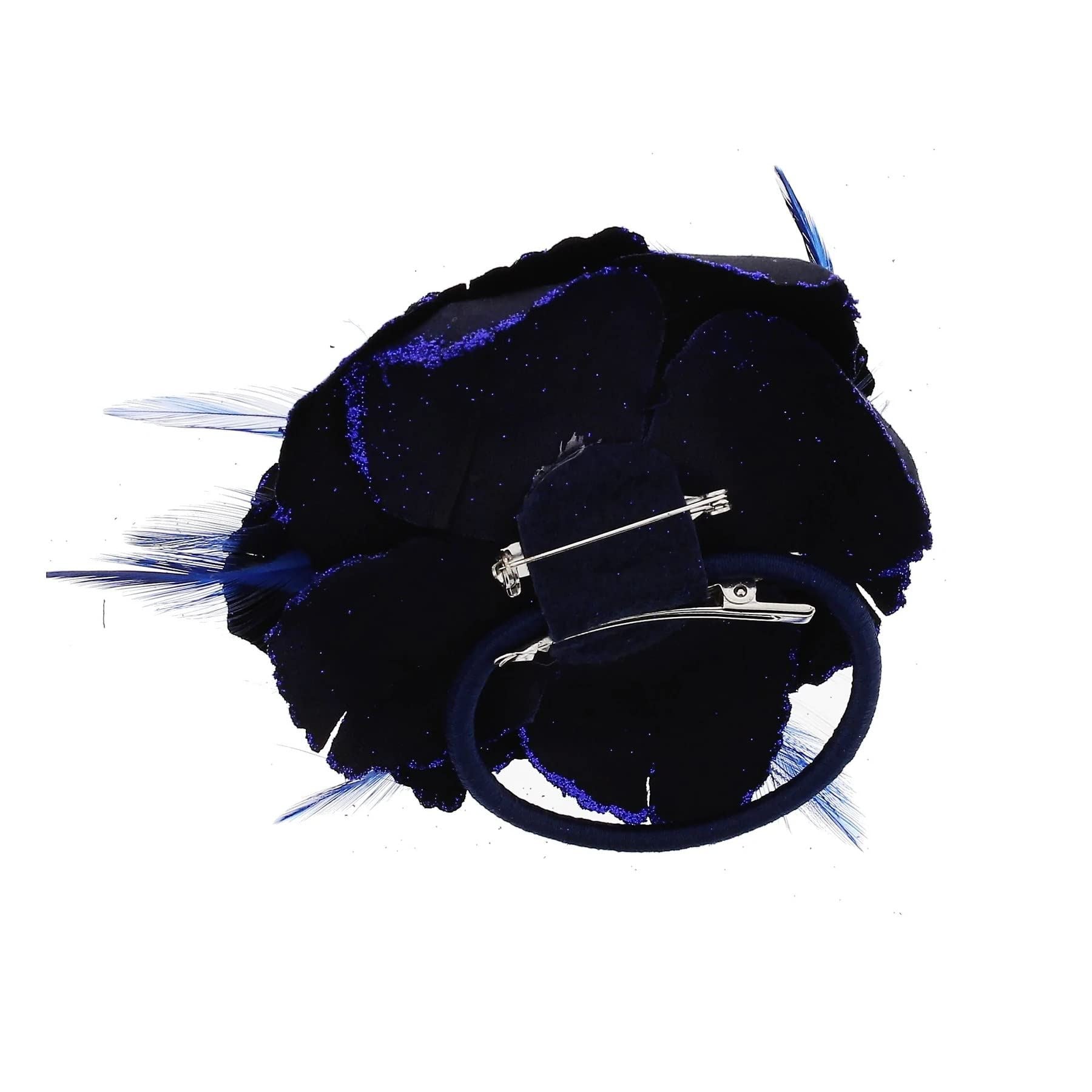 Rose Flower Hair Clip Hairband Brooch Safety Pin Hairpin Floral Corsage Fascinator Hair Band Aligator Beak Grip for Women & Girls Wedding Prom Party Special Occasion