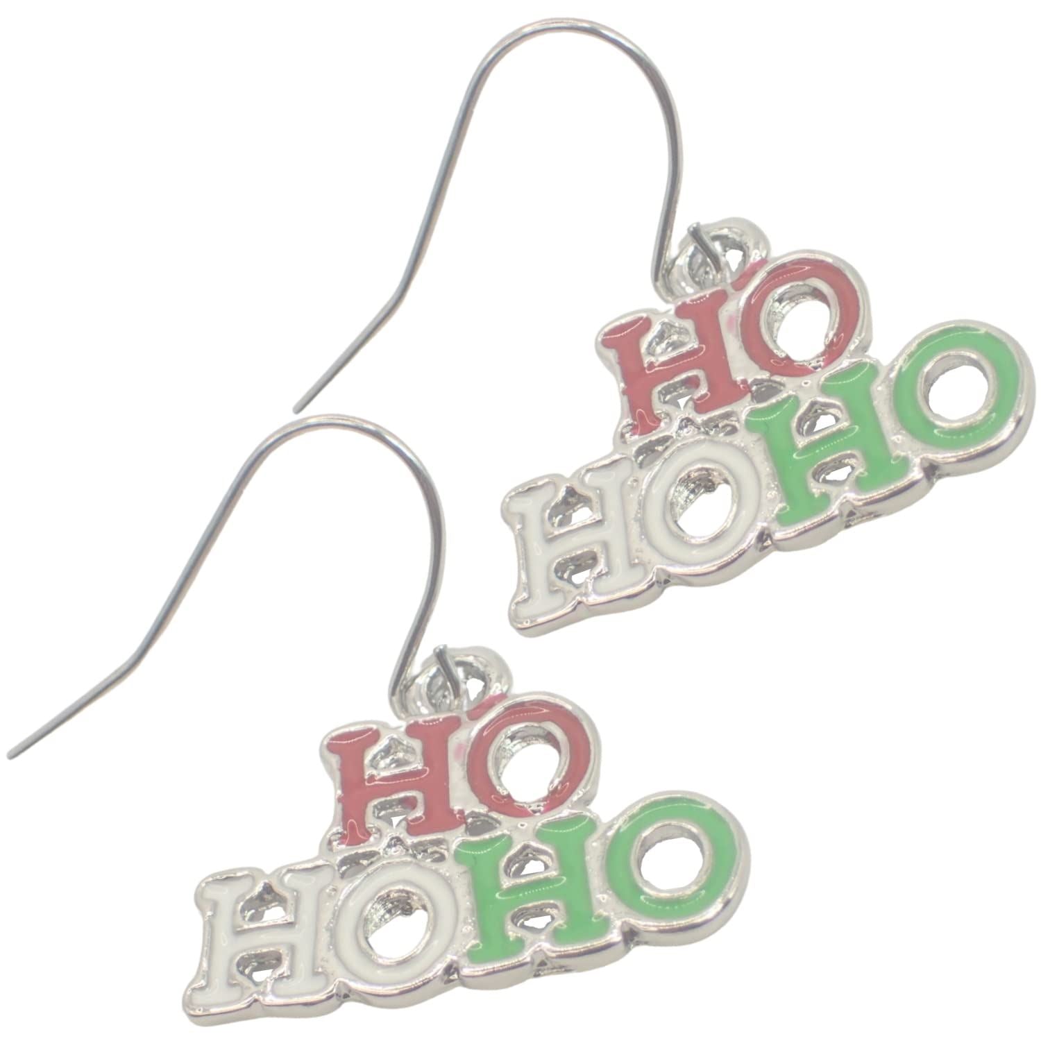 2pcs Christmas EarRings for Women or Girls, Earrings for Women Dangling Christmas Tree, Bauble, Christmas Pudding, Hooks, Studs, Reindeer Santa Hat Ho Ho Ho Holly