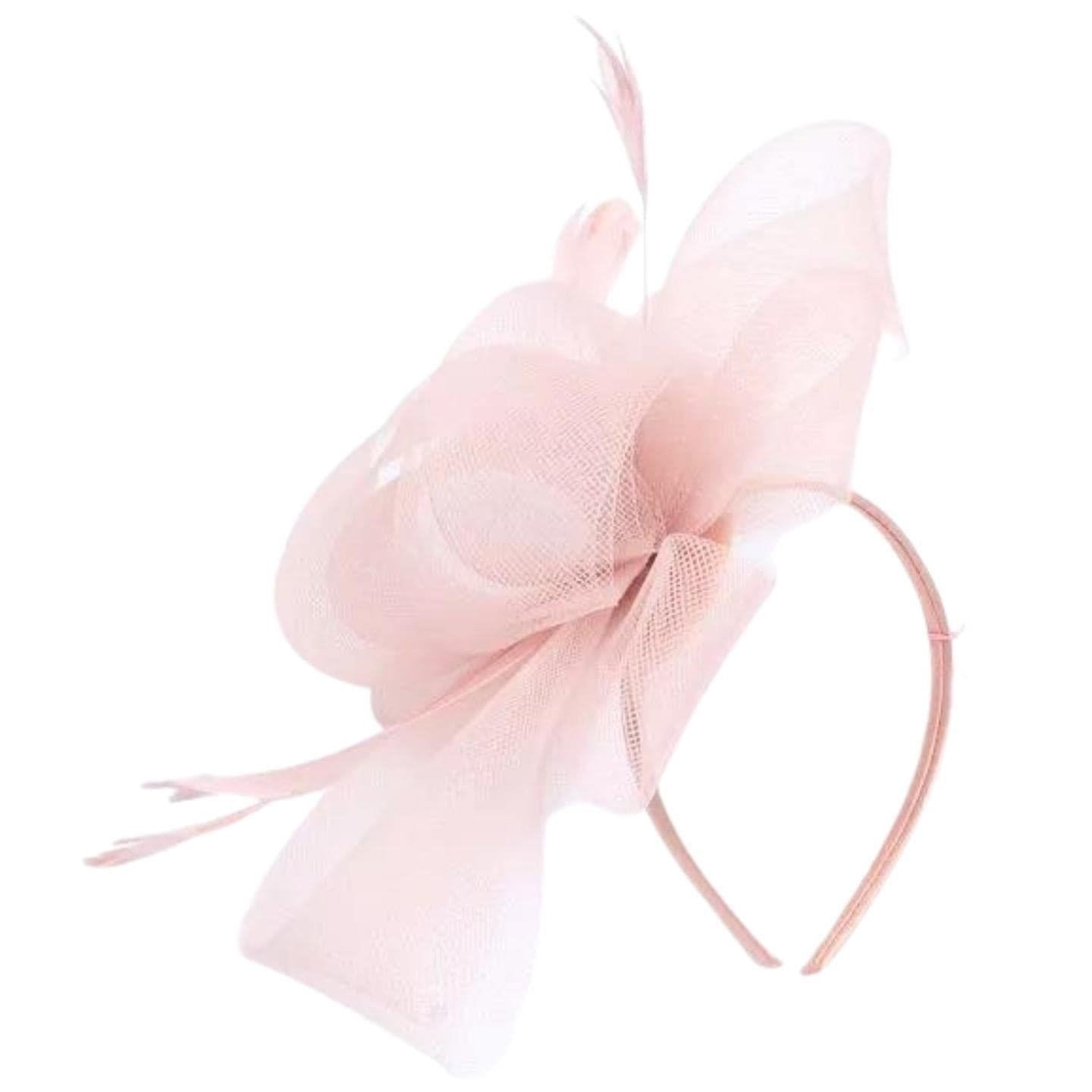 Looped Net & Feather Fascinator Headband Hair Band Fascinators Fascinator Hats