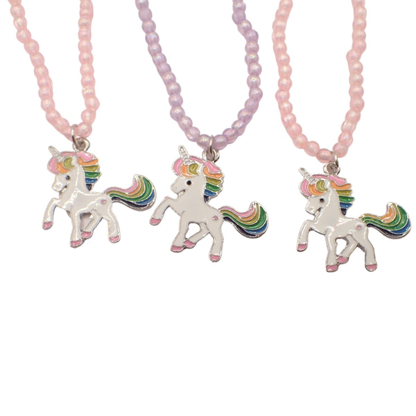 Kids Plastic Bead Necklace Set, Unicorn Charm Necklace for Kids Birthday Gifts, Stocking Fillers for Girls Presents Necklaces