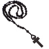 Stunning Holy Wooden Rosary Beads Necklace For Prayer, Brown & Black Wooden Beaded Necklace On Cord Suitable For Men & Women With Wooden Cross