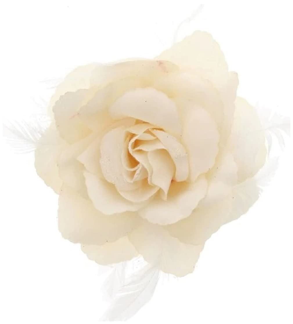 Rose Flower Hair Clip Hairband Floral Corsage Fascinator Hair Band Aligator Beak Grip for Women & Girls Wedding Prom Party Special Occasion