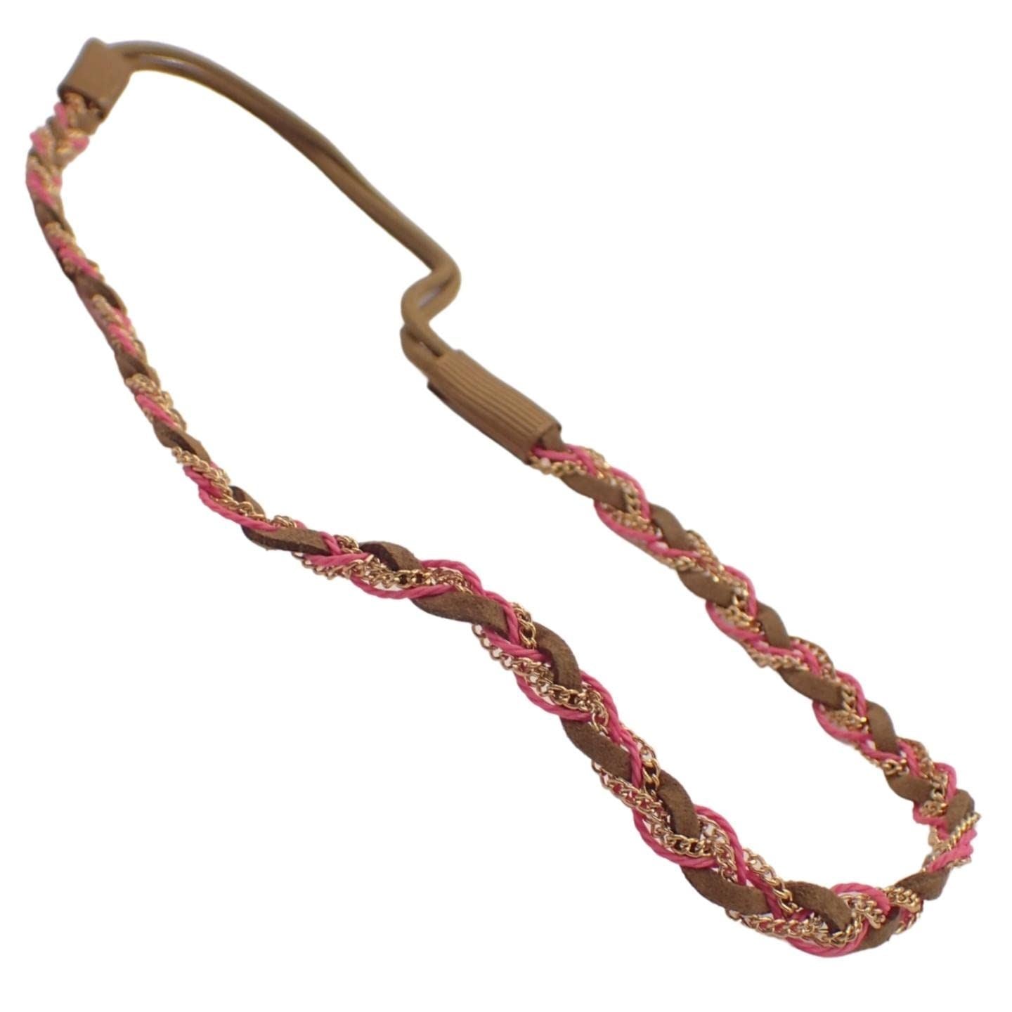 Boho Elastic Headbands for Women & Girls, Stretchy Beaded Headband Jewellery, Ladies Sparkly Rhinestone Hair Band, Wide Diamonte Cleopatra Costume Headwear Hippy Headband