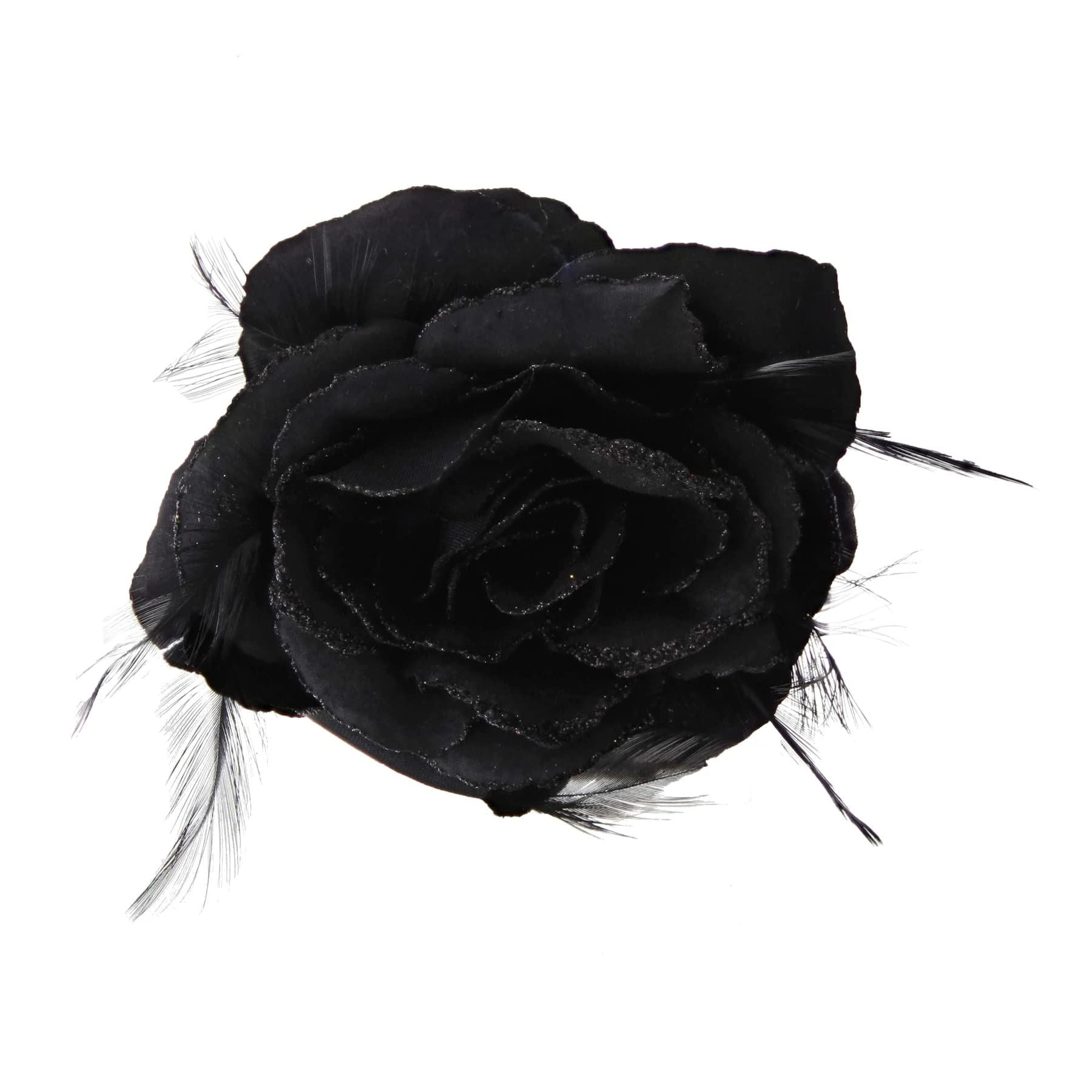 Rose Flower Hair Clip Hairband Floral Corsage Fascinator Hair Band Aligator Beak Grip for Women & Girls Wedding Prom Party Special Occasion
