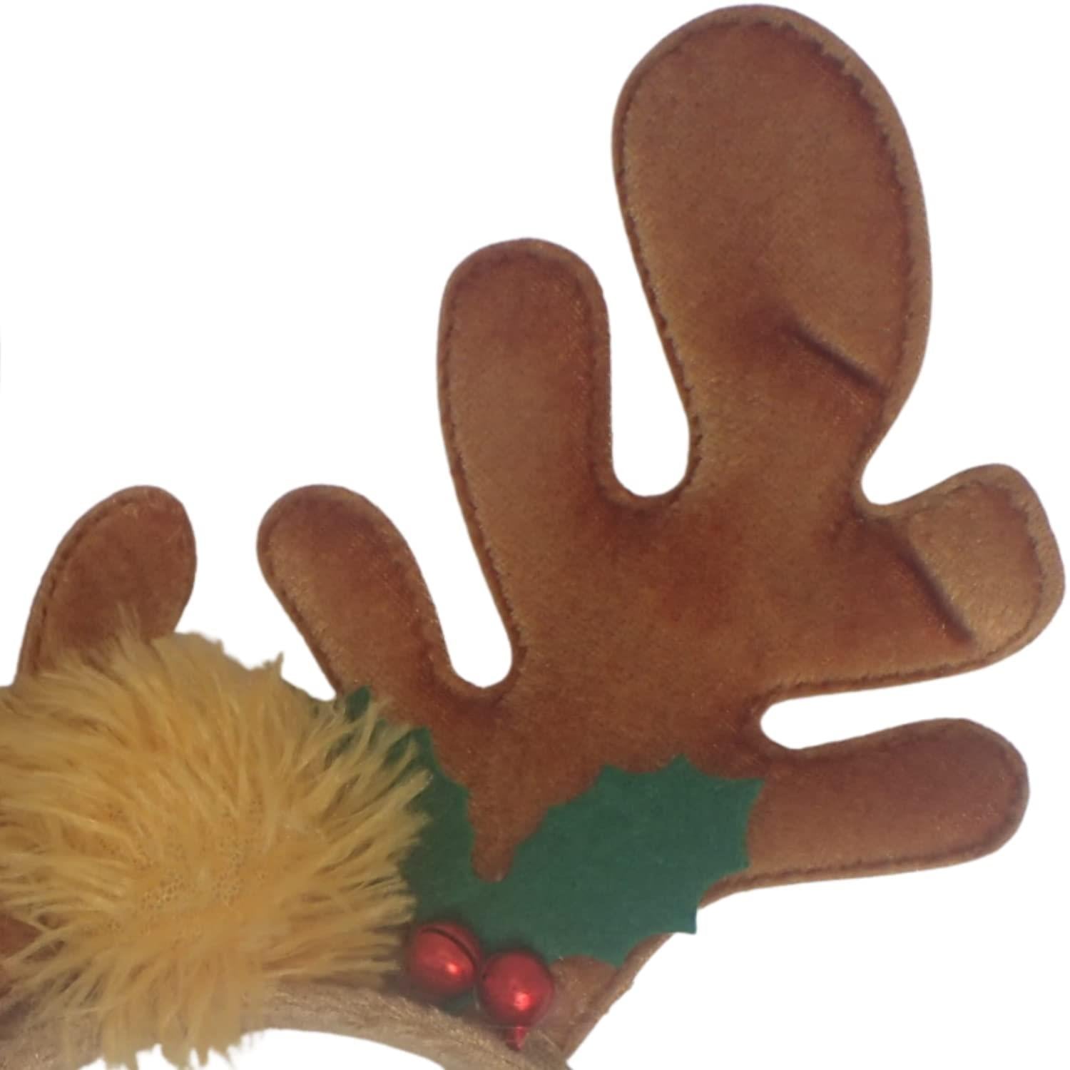 Deer Horns Antlers Santa Hat & Rudolph Red Nose Reindeer Valentines