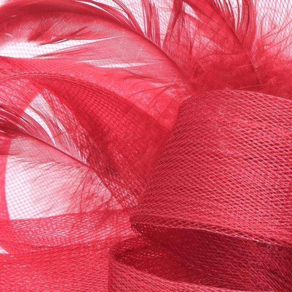 Large Fascinator Headband Hair Band Feather Fascinator Hats Looped Net Wedding Hats Bridal Hats Cocktail Hats Royal Ascot Hats On Aliceband for Women, Ladies, Girls