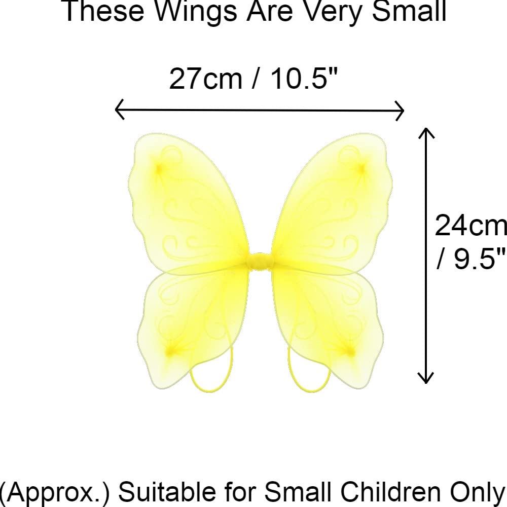 Angel Wings Fairy Butterfly Pixie Tinkerbell Fancy Dress Outfit Girls Dressing Up Costume Baby Toddler Kids Childs Small Tiny Mini Toy Fairywings Set Glitter