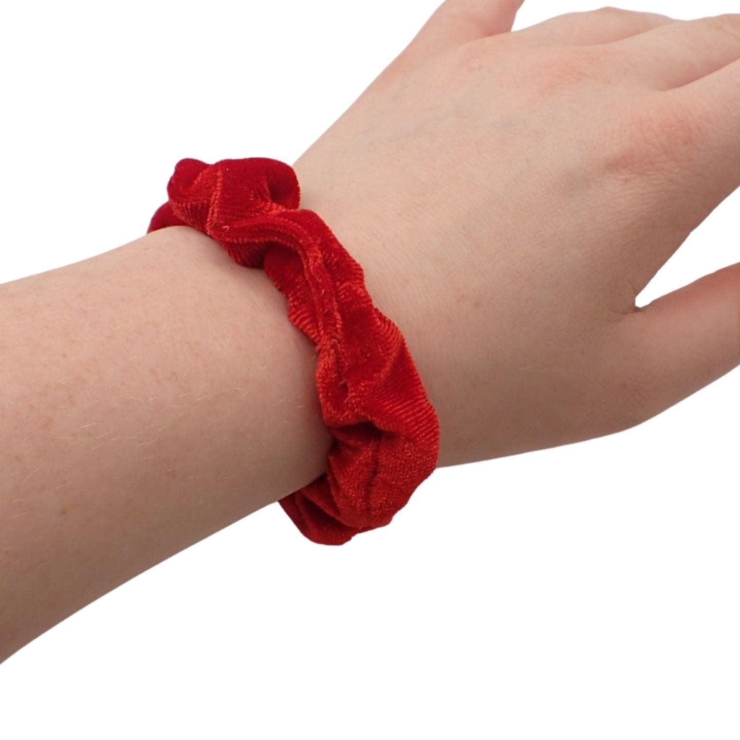 Small Skinny Velvet Hair Scrunchies Pack of 2 Scrunchies for Women & Girls, Cute Soft Scrunchy Hair Tie, Cute Hair Bobble, Velvet Hairband for Ladies & Kids Scrunchies