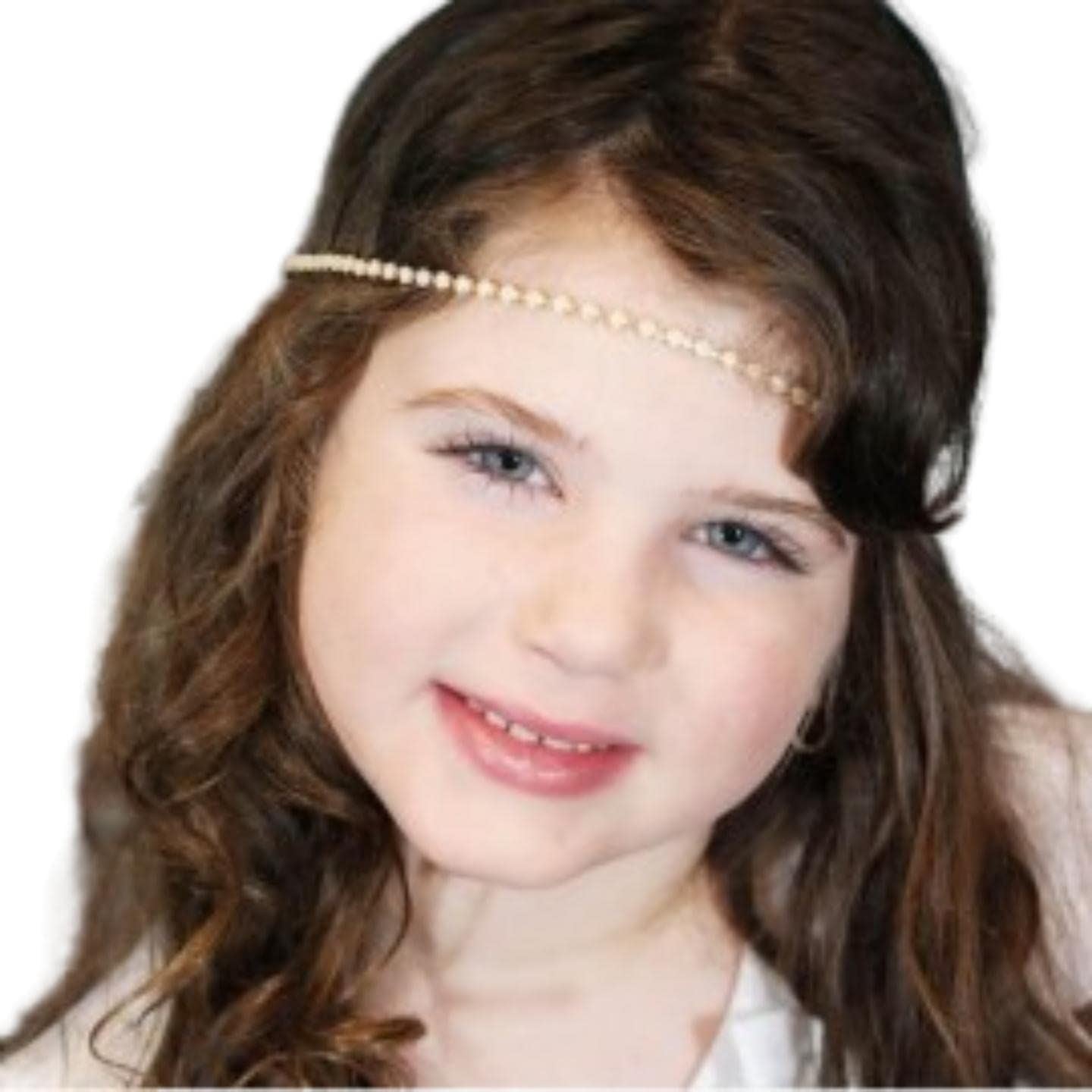 Boho Elastic Headbands for Women & Girls, Stretchy Beaded Headband Jewellery, Ladies Sparkly Rhinestone Hair Band, Wide Diamonte Cleopatra Costume Headwear Hippy Headband