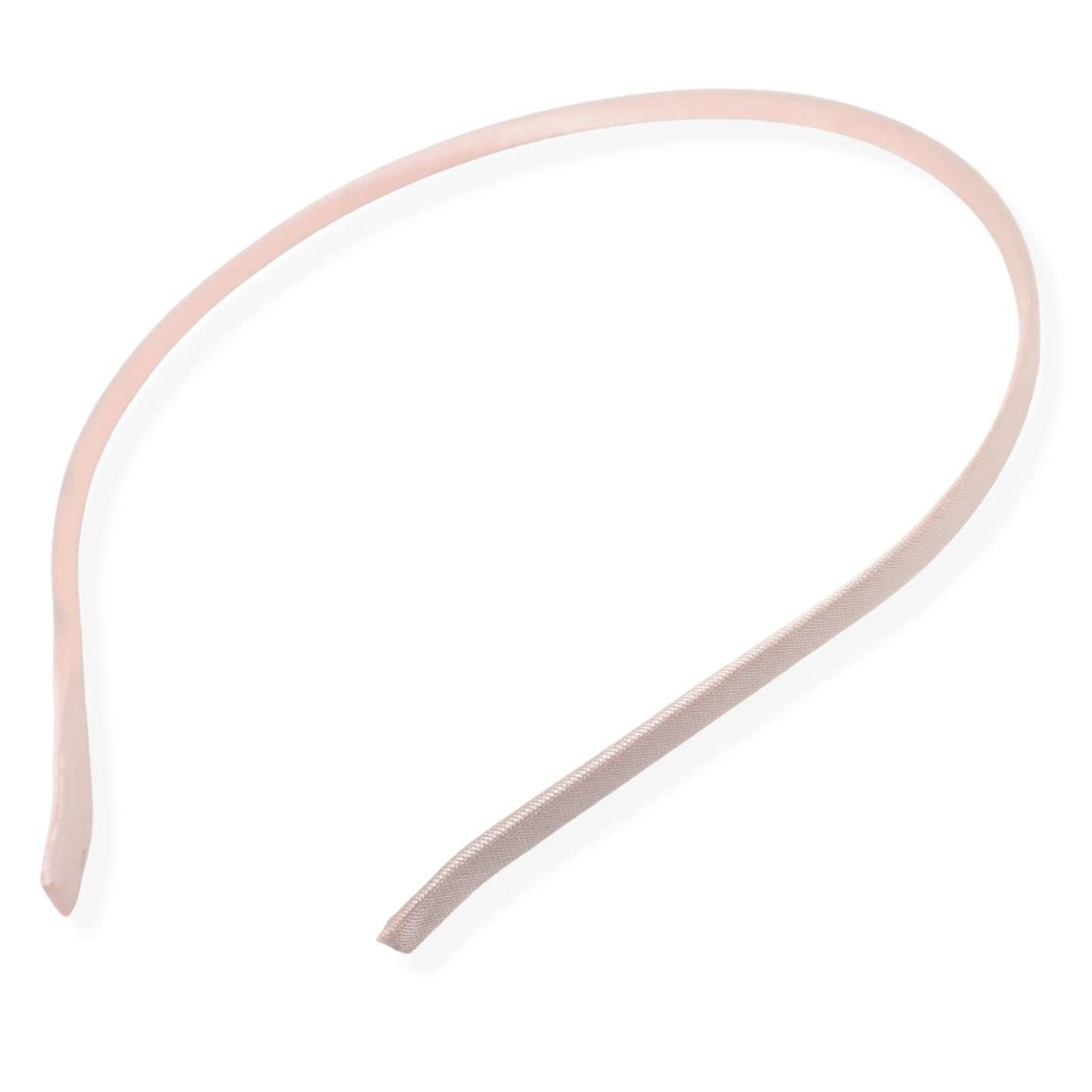 2pc Thin Satin Covered Metal Headbands Hair Bands Alice Bands Ribbon Wrapped Hairbands Head Bands Adult Women Girls Black White Pink Fuchsia