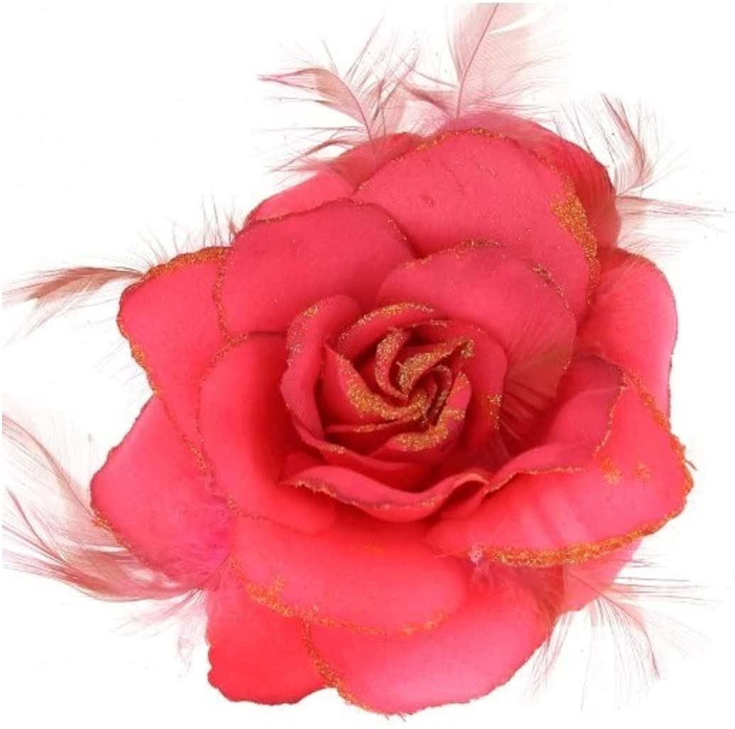 Rose Flower Hair Clip Hairband Floral Corsage Fascinator Hair Band Aligator Beak Grip for Women & Girls Wedding Prom Party Special Occasion