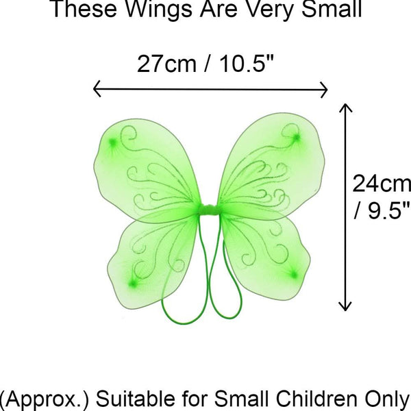 Angel Wings Fairy Butterfly Pixie Tinkerbell Fancy Dress Outfit Girls Dressing Up Costume Baby Toddler Kids Childs Small Tiny Mini Toy Fairywings Set Glitter