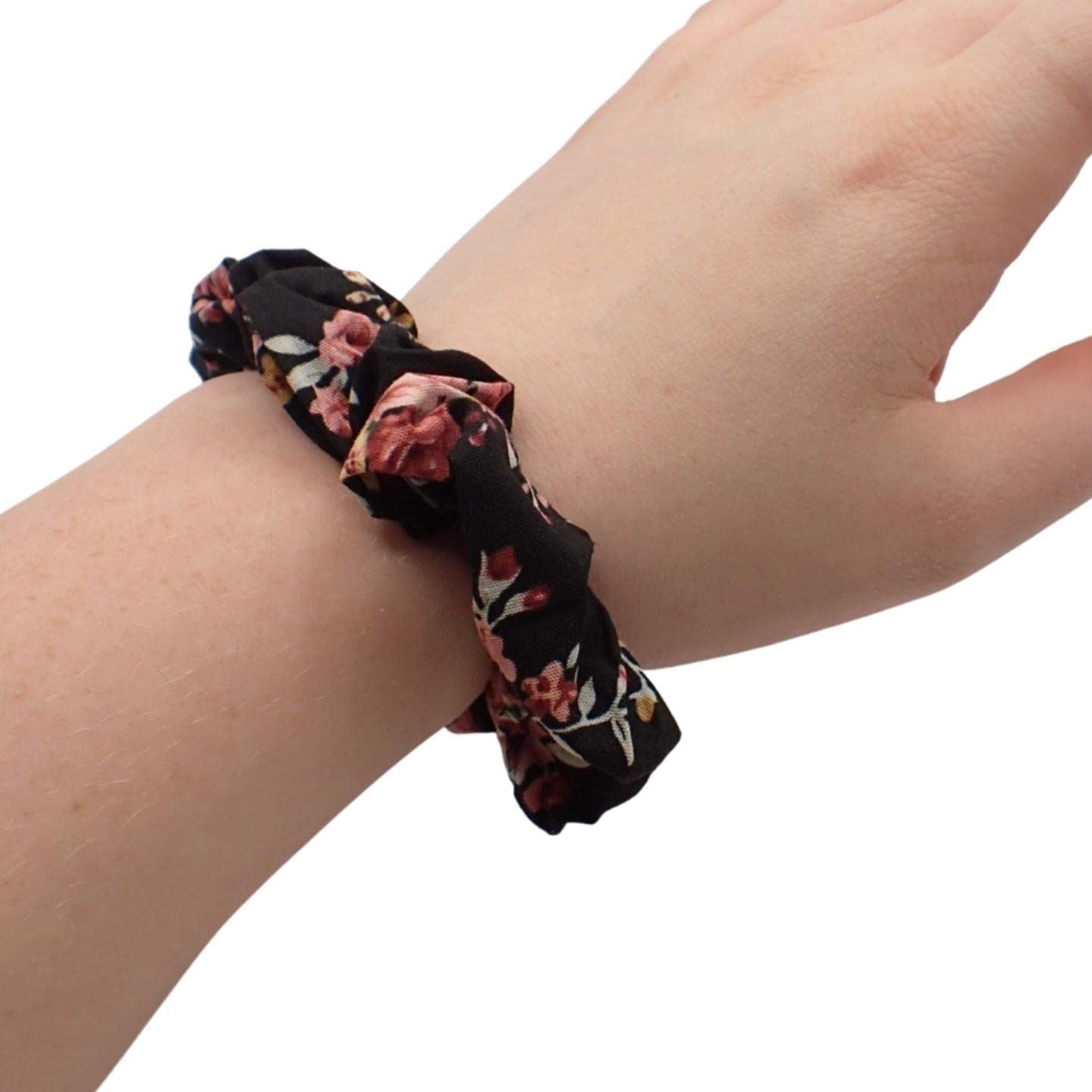 Small Floral Cotton Scrunchies for Girls & Women, Hair Bobble, Hair Band Scrunchie
