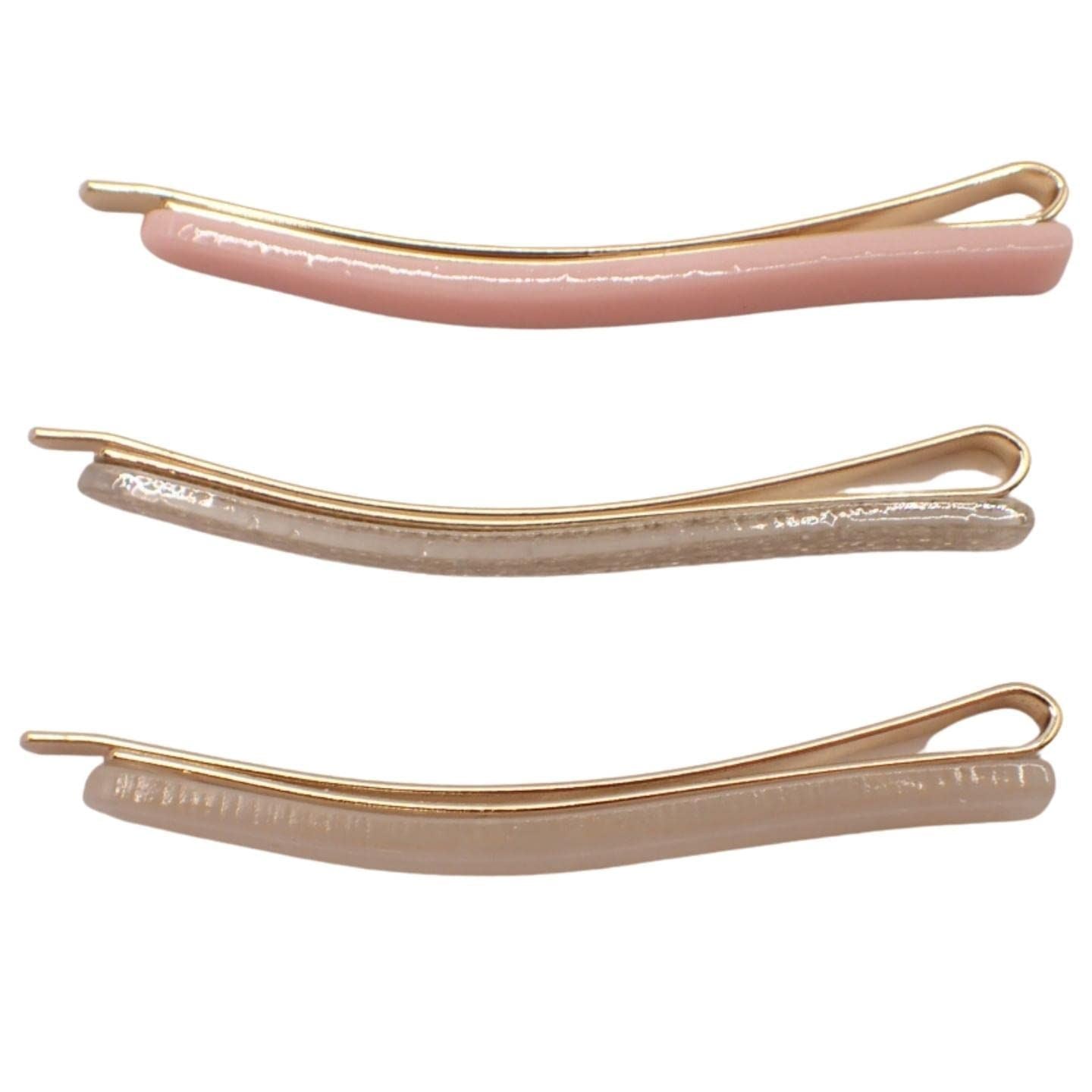 Pack of 3 Cute Assorted Acrylic Covered Hair Grips, Bobby Pins, Kirby Grips For Bridal Hair, Prom & Other Occasions, Fun & Funky Hair Accessories for Women and Girls