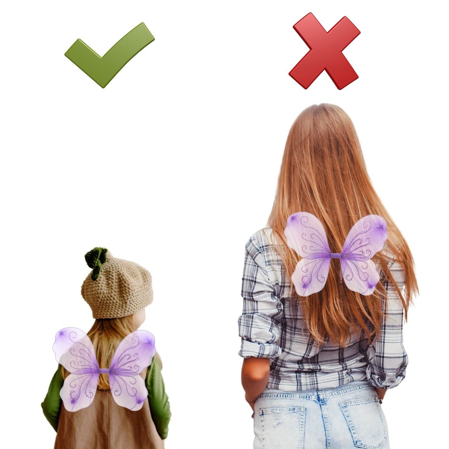 Angel Wings Fairy Butterfly Pixie Tinkerbell Fancy Dress Outfit Girls Dressing Up Costume Baby Toddler Kids Childs Small Tiny Mini Toy Fairywings Set Glitter