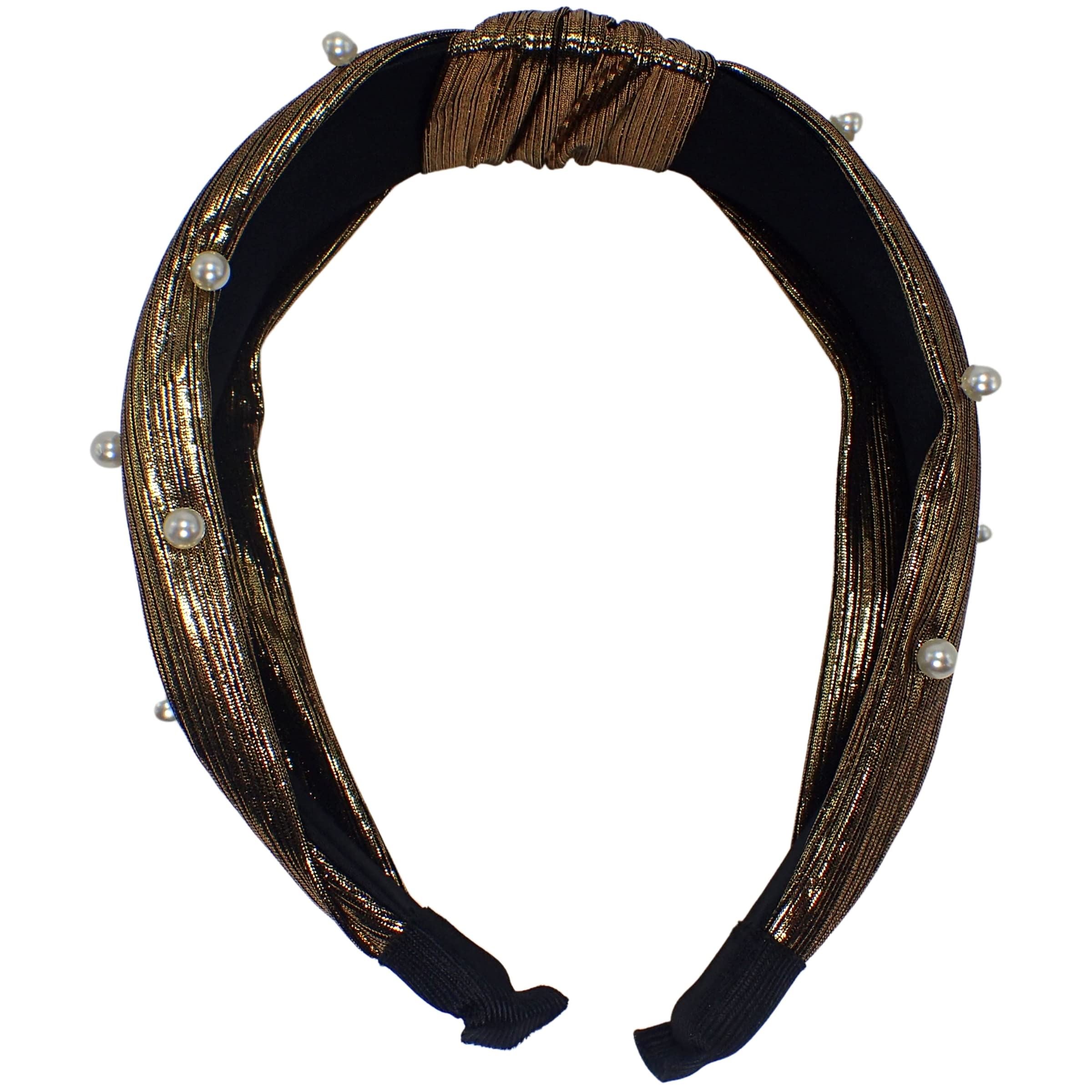 Metallic Pearl Knot Alice Bands Adult Women, Hair Accessories for Women, Hair Bands for Women, Thick Headband, Womens Headbands, Head Bands Adult Women, Wide Headbands