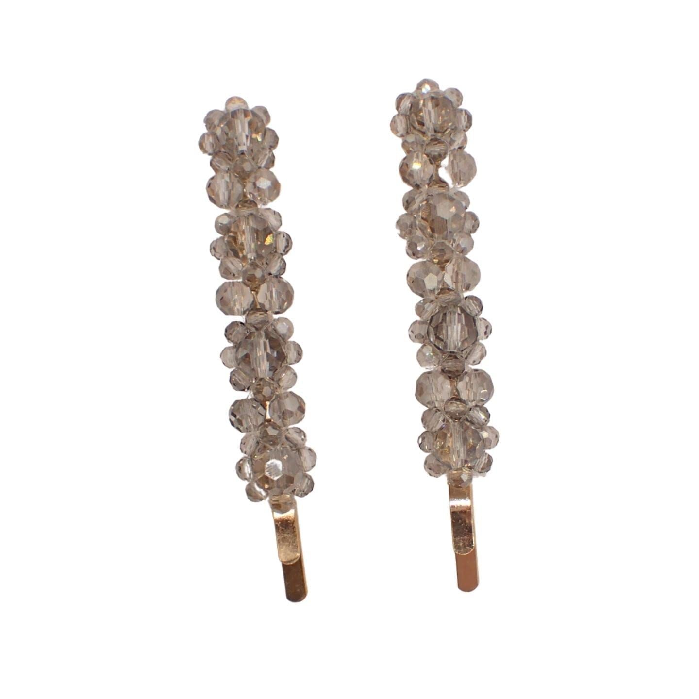 Beautiful Beaded Hair Grips, Coloured Grips For Prom, Bride or Flower Girl, Womens Hair Clip, Bobby Pins, Kirby Grip Accessory