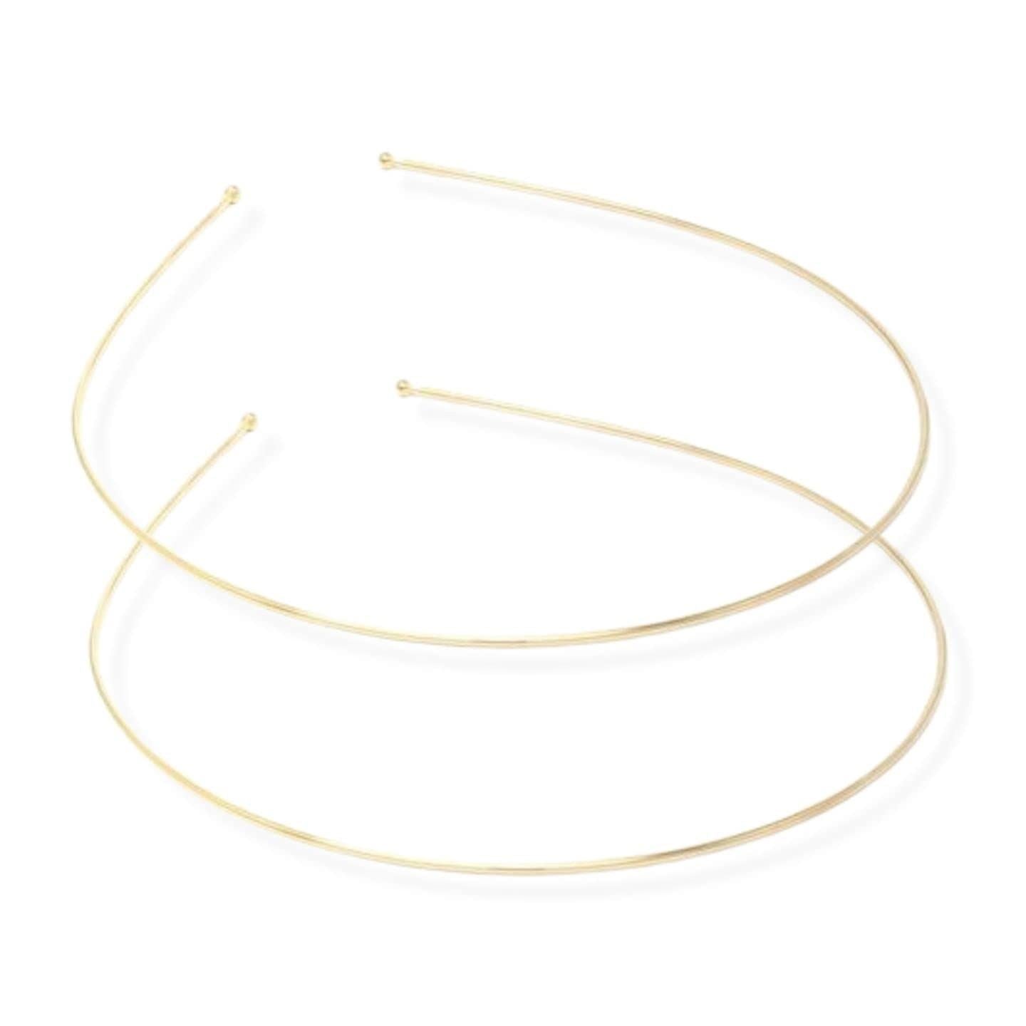 2pc Thin Metal Hair Bands Headbands Alice Bands Hairbands Head Bands Mens Guys Adult Women Girls Black Gold Silver Plain Styling Grips