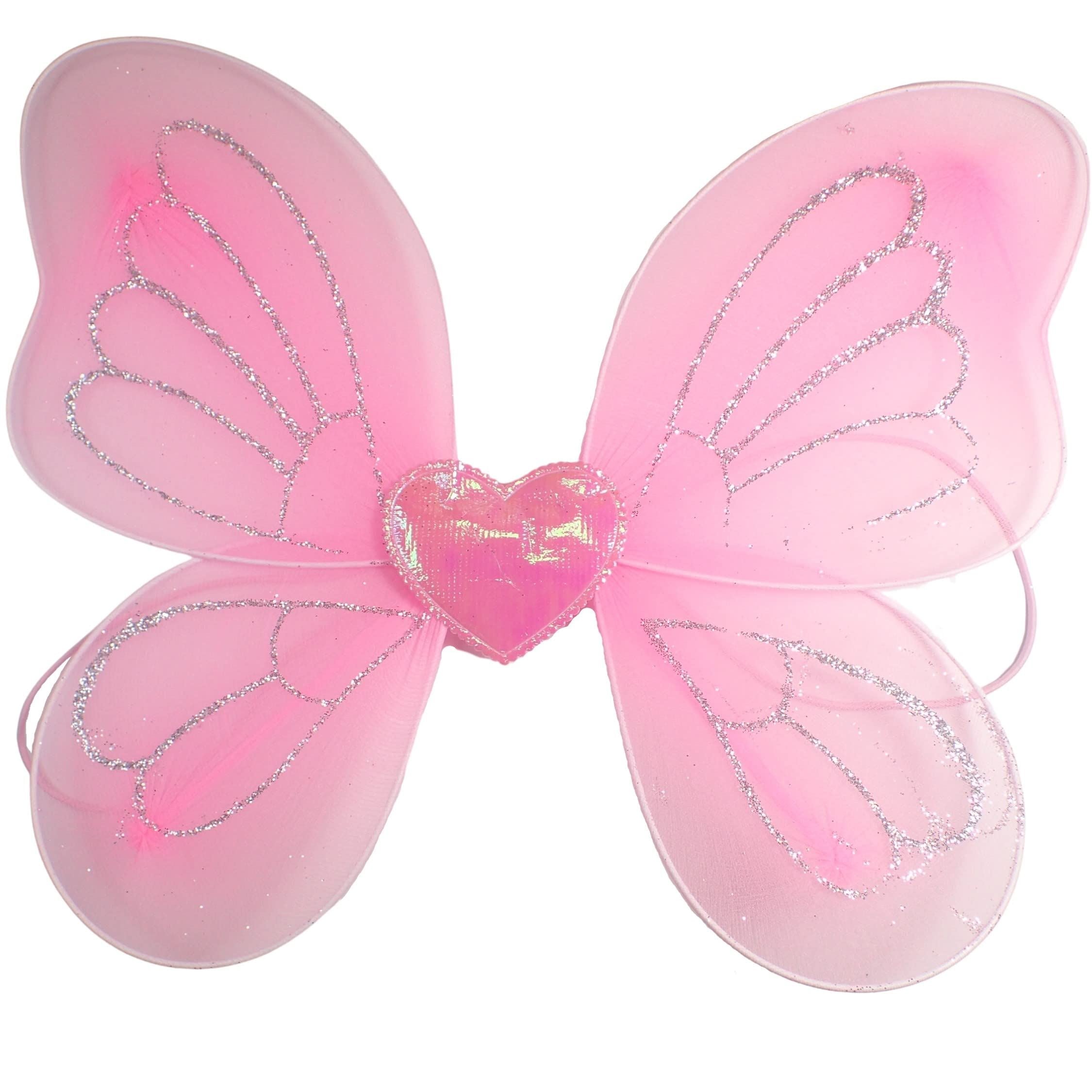 Angel Wings Fairy Butterfly Pixie Tinkerbell Fancy Dress Outfit Girls Dressing Up Costume Baby Toddler Kids Childs Small Tiny Mini Toy Fairywings Set Glitter