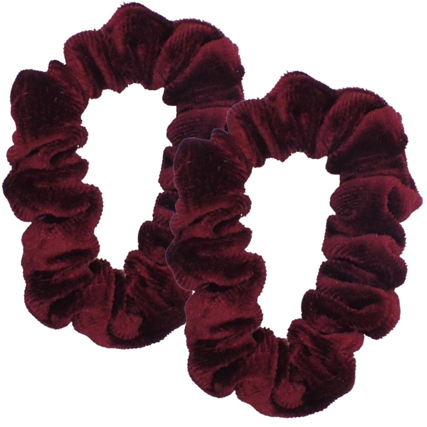 Small Skinny Velvet Hair Scrunchies Pack of 2 Scrunchies for Women & Girls, Cute Soft Scrunchy Hair Tie, Cute Hair Bobble, Velvet Hairband for Ladies & Kids Scrunchies