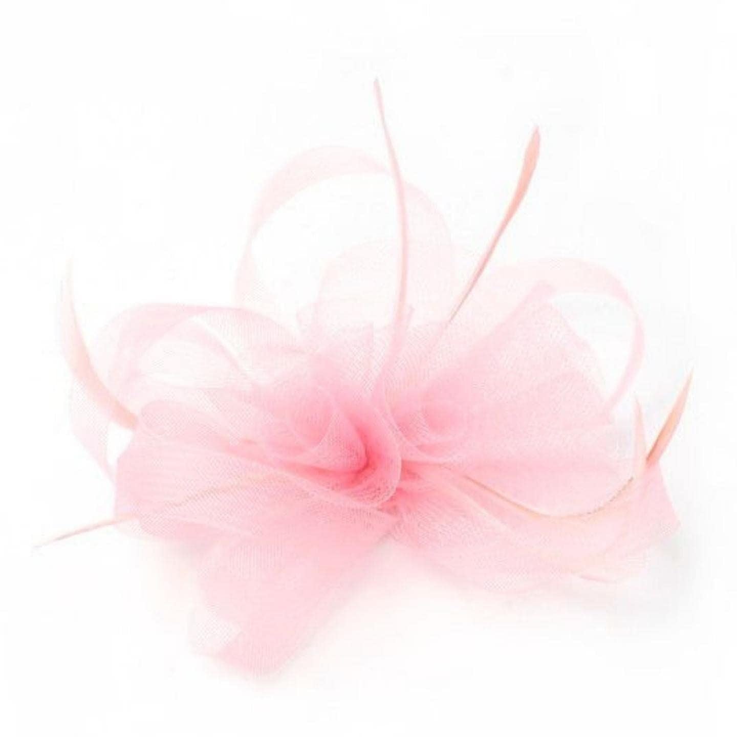 Hair Fascinators Looped Net Fascinator Wedding Hat Flower Feather Hair Clip Fascinator On Beak Clip & Brooch Pin Suitable For Girls, Women, Ladies