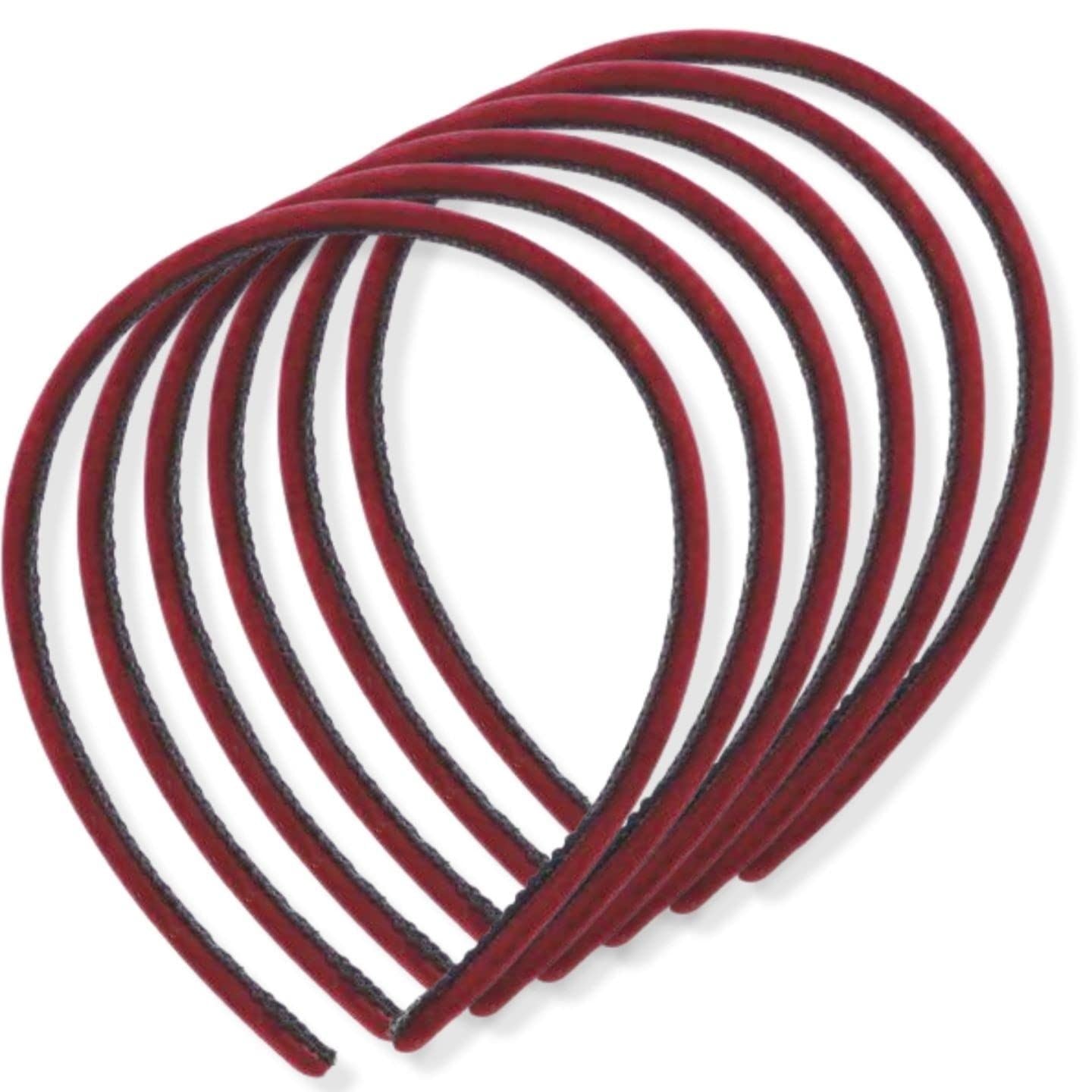 1cm/0.4" 6 piece Thin Velvet Hair Bands, Head bands Alice Bands Adult Women