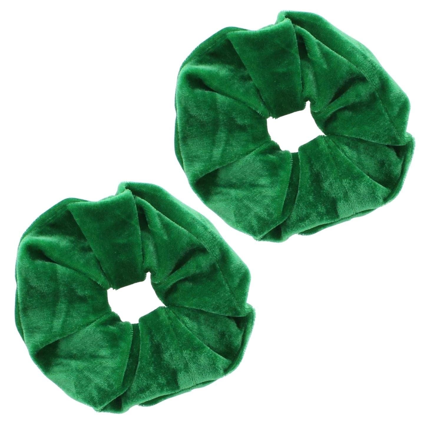 Bright Luxury Velvet Scrunchie Scrunchies Elastic Hair Band Ponytail Holders Hair Scrunchie Hair Bobbles Hair Accessories for Women, Ladies, Girls - Pack of 2