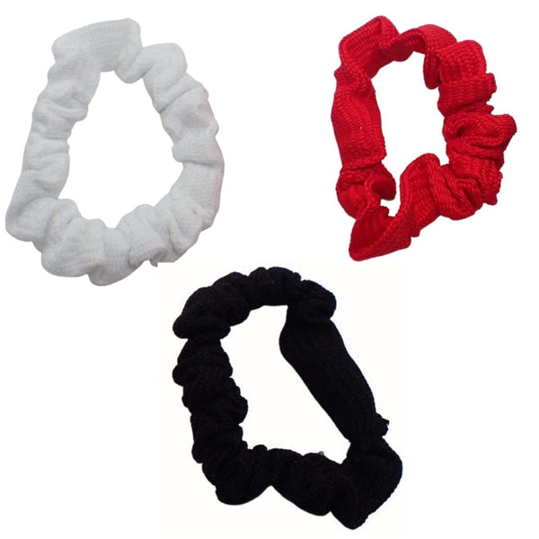 3pc Colour Hair Scrunchies Elastic Hair Bands Ponio Ponytail Band Hair Band Hair Bobbles Hair Ties Hair Scrunchies for Women Hair Elastics & Girls Hair Accessories