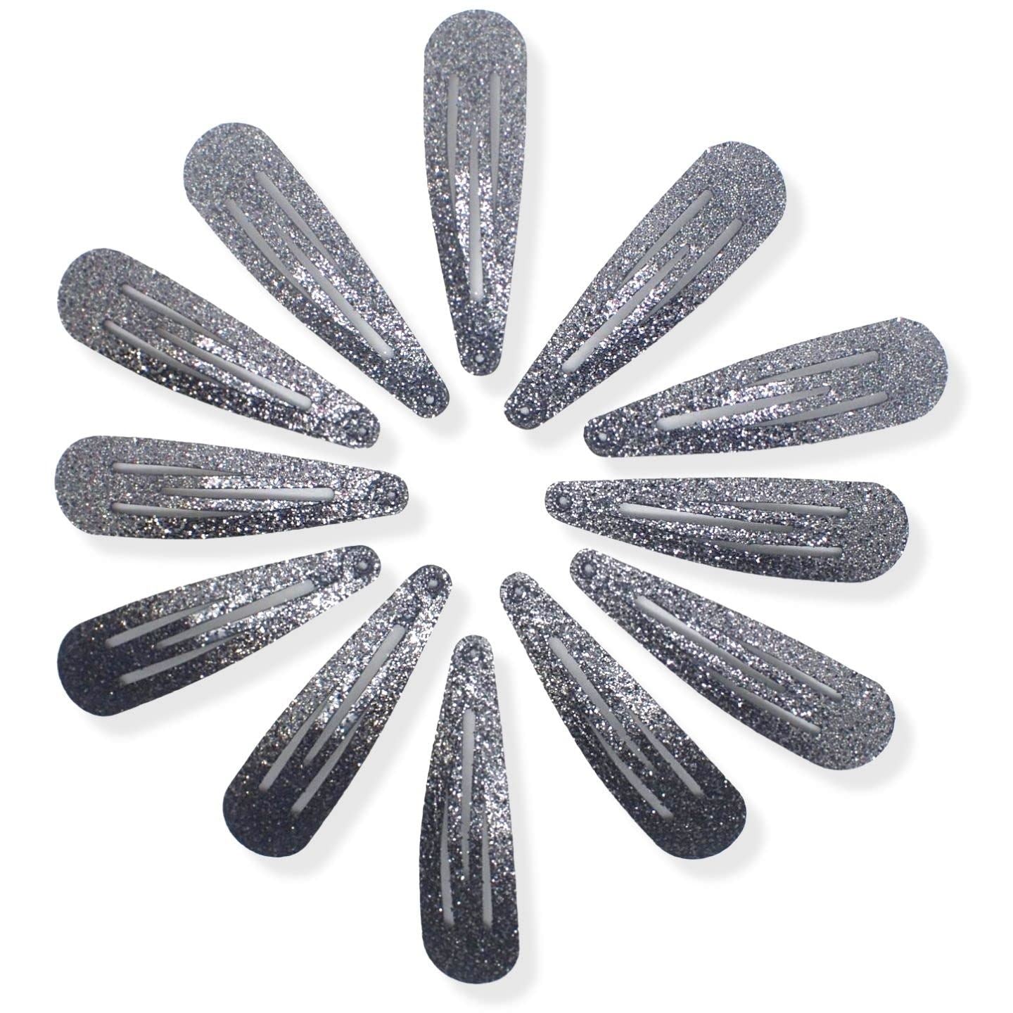 Glitter Hair Snap Clips Glittery Girls Children Women Kids Clip Sparkly Slides Fringe Party Clips Bendies Sleepies 5cm / 2"