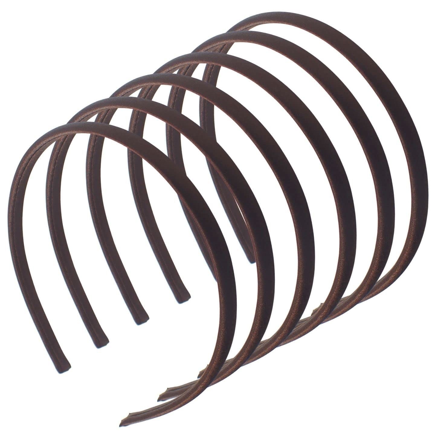 1cm/0.4" 6 piece Thin Satin Hair Bands, Head bands Alice Bands Adult Women