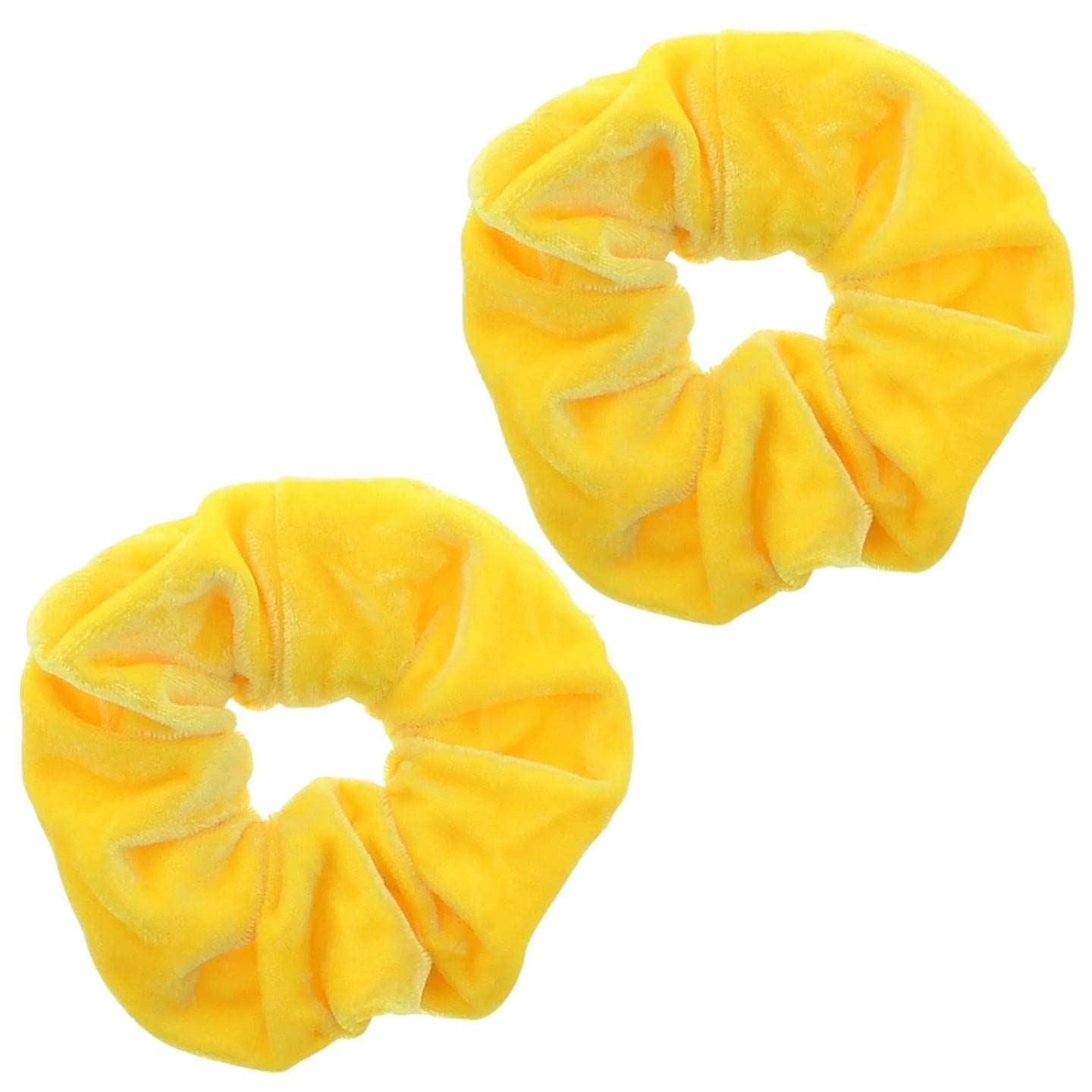 Bright Luxury Velvet Scrunchie Scrunchies Elastic Hair Band Ponytail Holders Hair Scrunchie Hair Bobbles Hair Accessories for Women, Ladies, Girls - Pack of 2